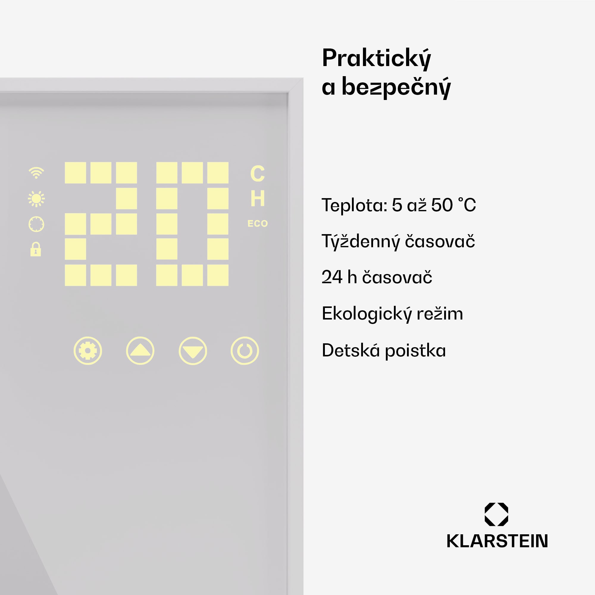 Klarstein Wonderwall Smart Bornholm, infražiarič, 60x120cm, 1200W, aplikácia – Obrázok 4