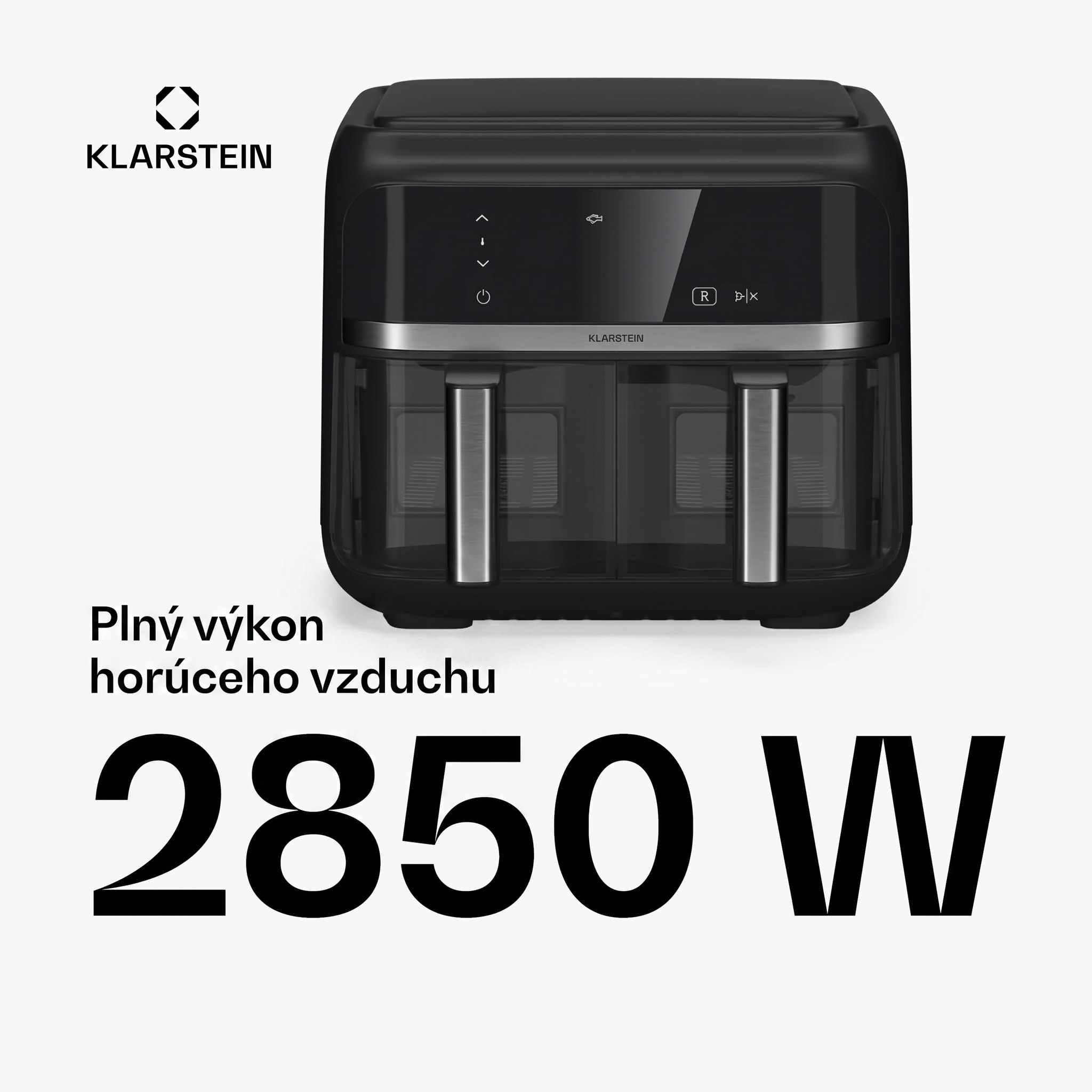 Klarstein VitaFry Duo Skylight teplovzdušná fritéza 7,6 l, 2 varné zóny, 6 programov – Obrázok 2