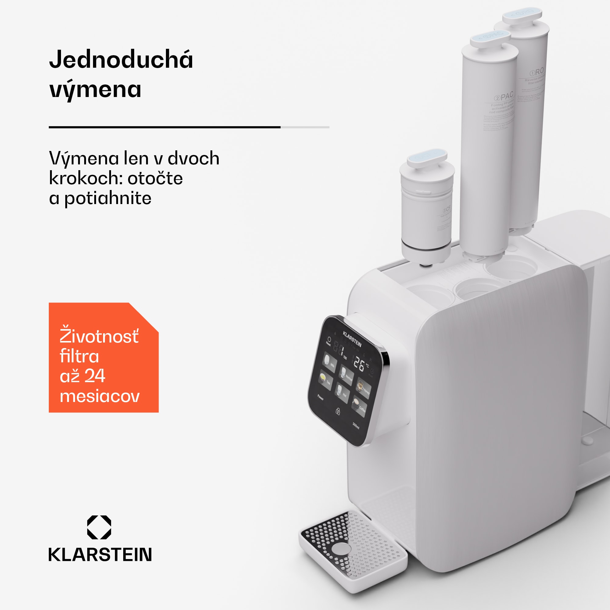 Klarstein AquaLine 50G RO filter, membránová technológia reverznej osmózy, úprava vody – Obrázok 2