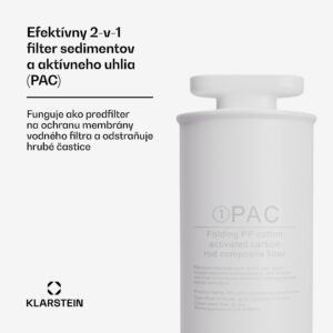 Klarstein AquaFina PAC Filter 2-v-1 filtračný systém úpravy vody sedimentačný a aktívny uhlíkový filter