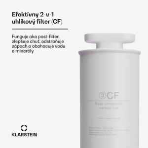Klarstein AquaFina CF Filter 2-v-1 filtračný systém úpravy vody s uhlíkovým filtrom