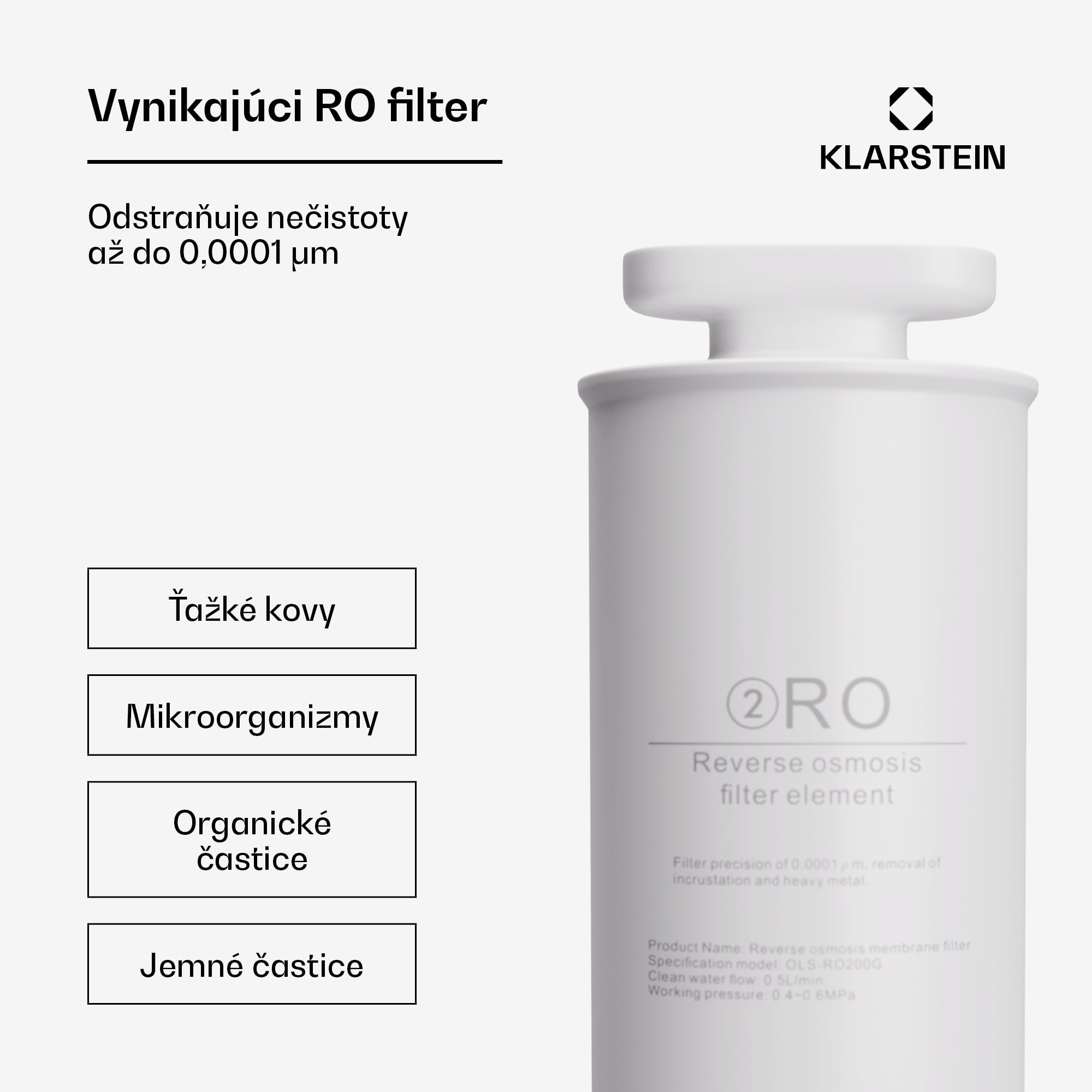 Klarstein AquaFina 200G RO filter reverzná osmóza membránová technológia úpravy vody
