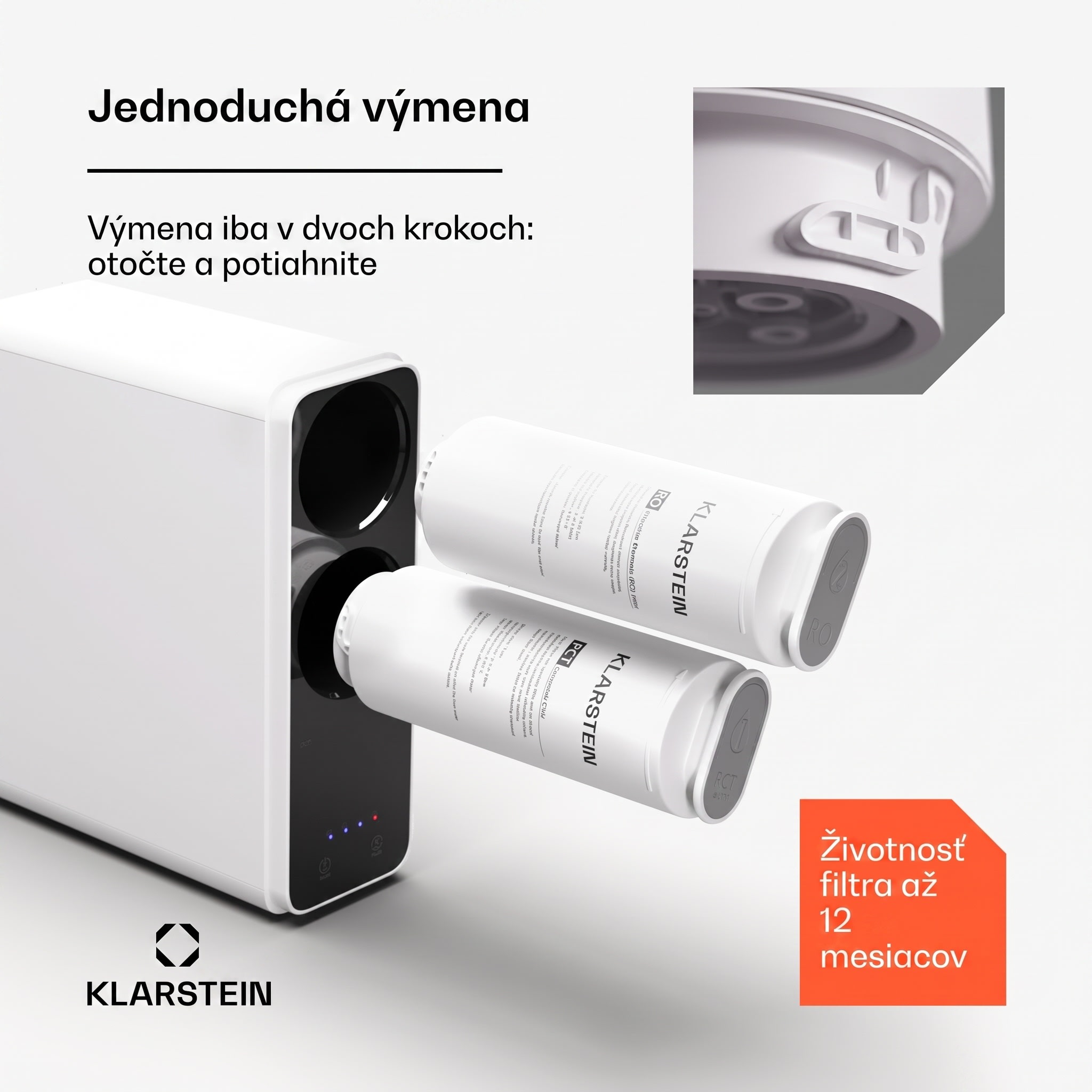 Klarstein PureLine PCT filter, príslušenstvo, náhradný filter, 3-stupňový: sedimentačný/ pred-/post- uhlíkový – Obrázok 2