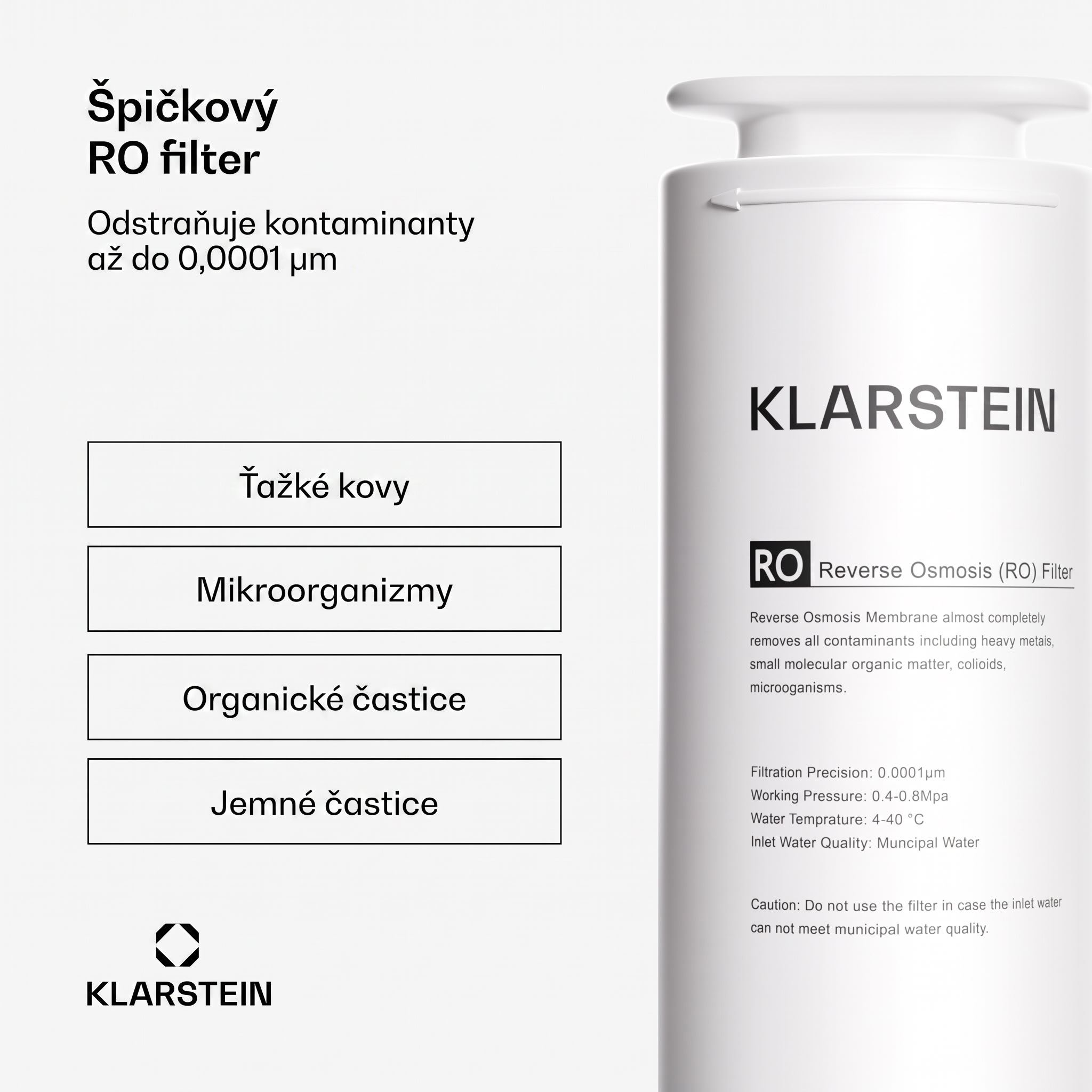 Klarstein PureLine 400 RO filter, náhradný / príslušenstvo, reverzná osmóza, 400 GPD / 1500 L/d
