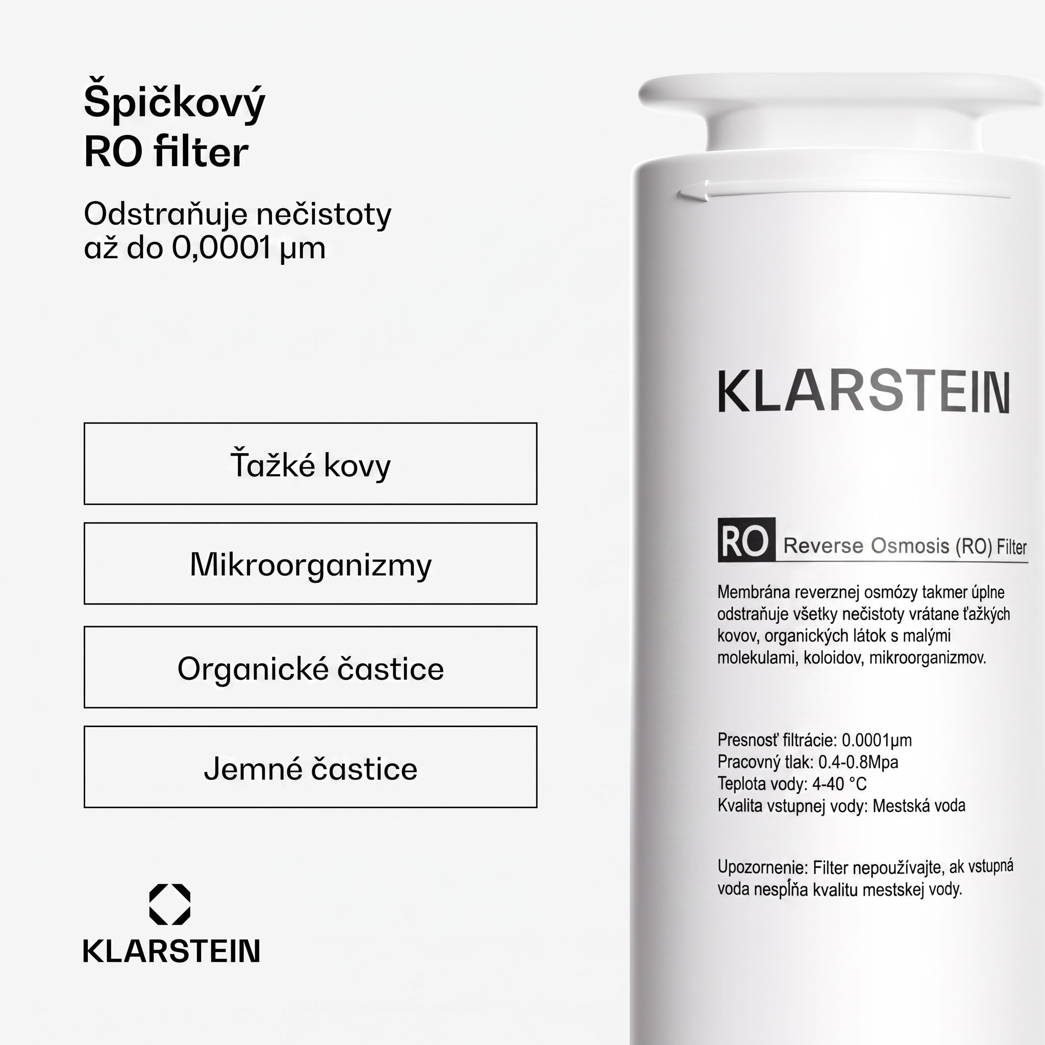 Klarstein PureLine 800 RO filter, náhradný / príslušenstvo, reverzná osmóza, 800 GPD / 3000 L/d