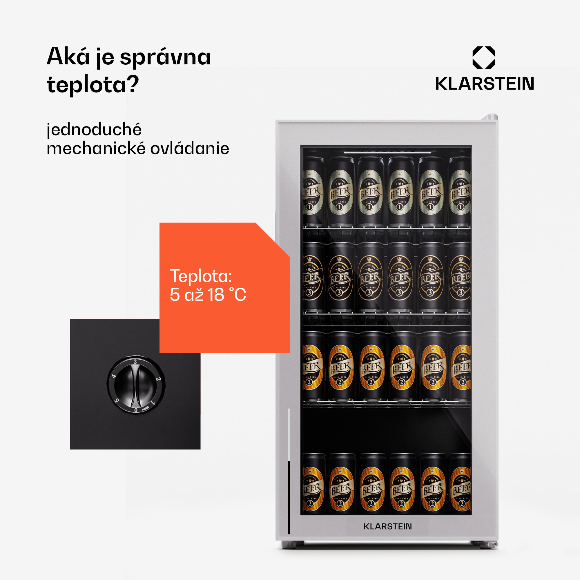 Klarstein Beersafe 74 Slim, chladnička, 74 litrov, 3 police, panoramatické sklenené dvere – Obrázok 2