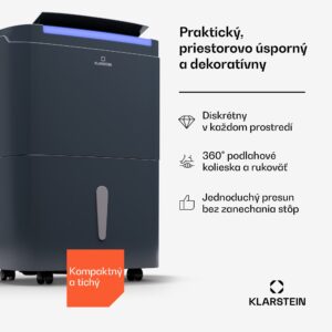 Klarstein DryFy Connect 40 Smart, Odvlhčovač, WiFi, Kompresia, 40l/d, 60-70m²