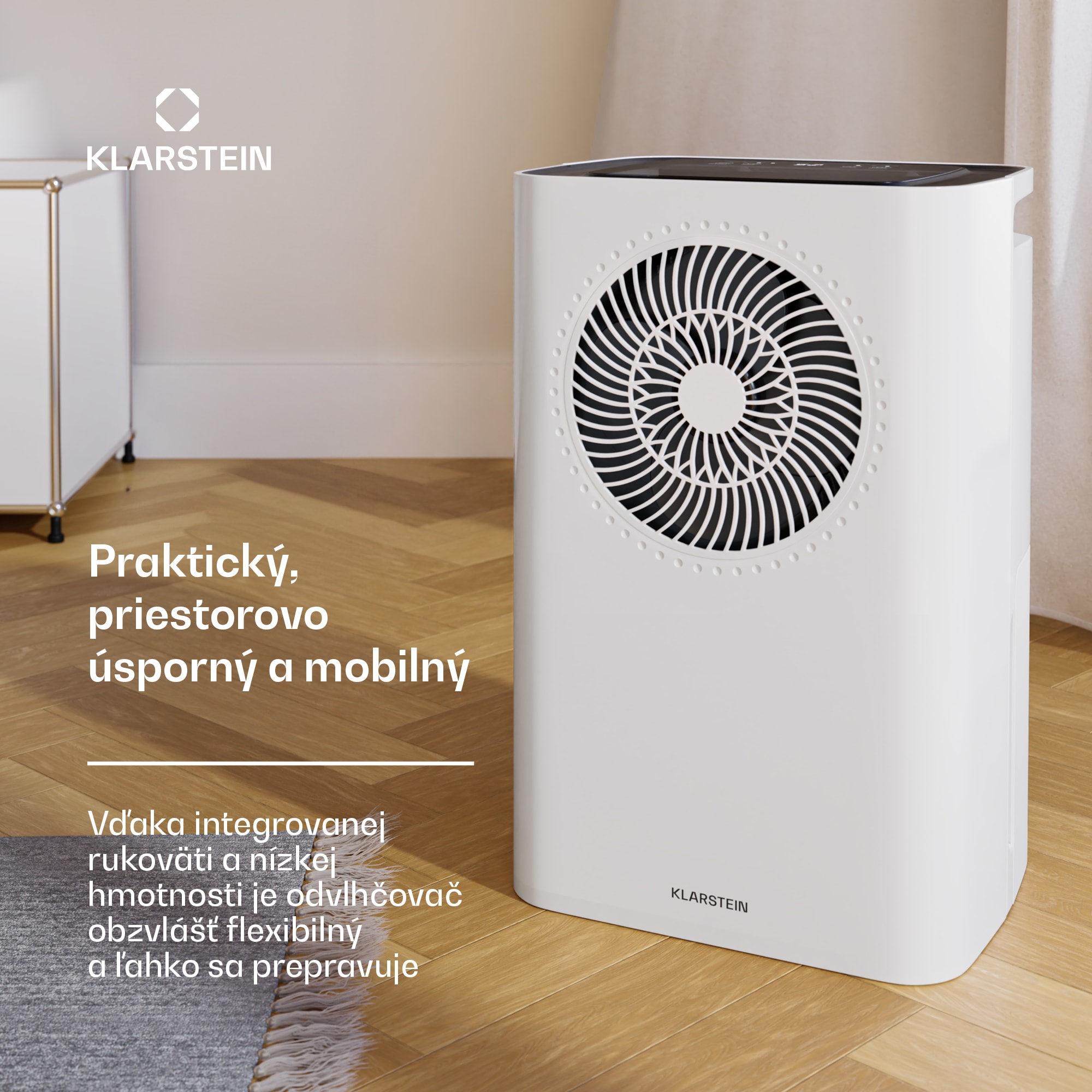 Klarstein CircleDry Smart 12 L odvlhčovač, 12 L/deň, 260 W, 25-30m², WiFi, časovač, filter – Obrázok 2