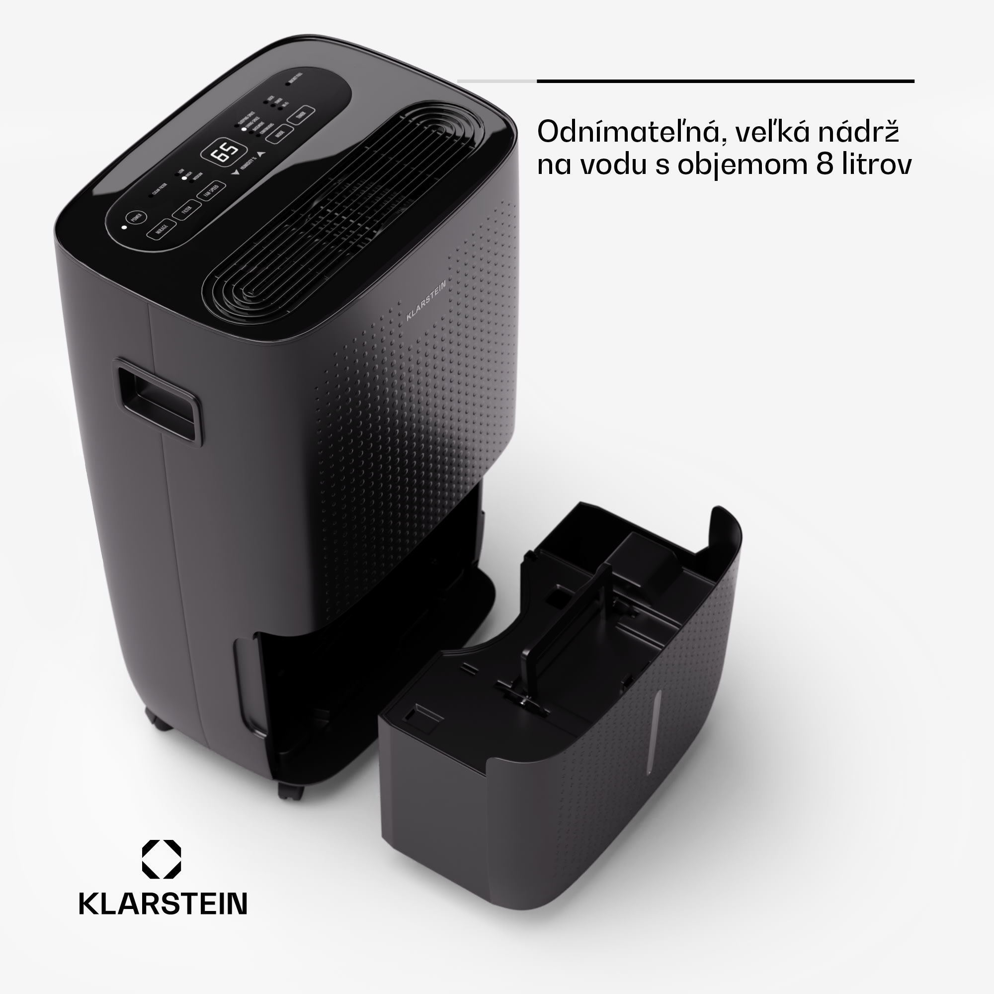 Klarstein DryFy Pro Connect 60 Smart, Odvlhčovač, WiFi, Kompresia, 60l/24h, 45-65 m² – Obrázok 4