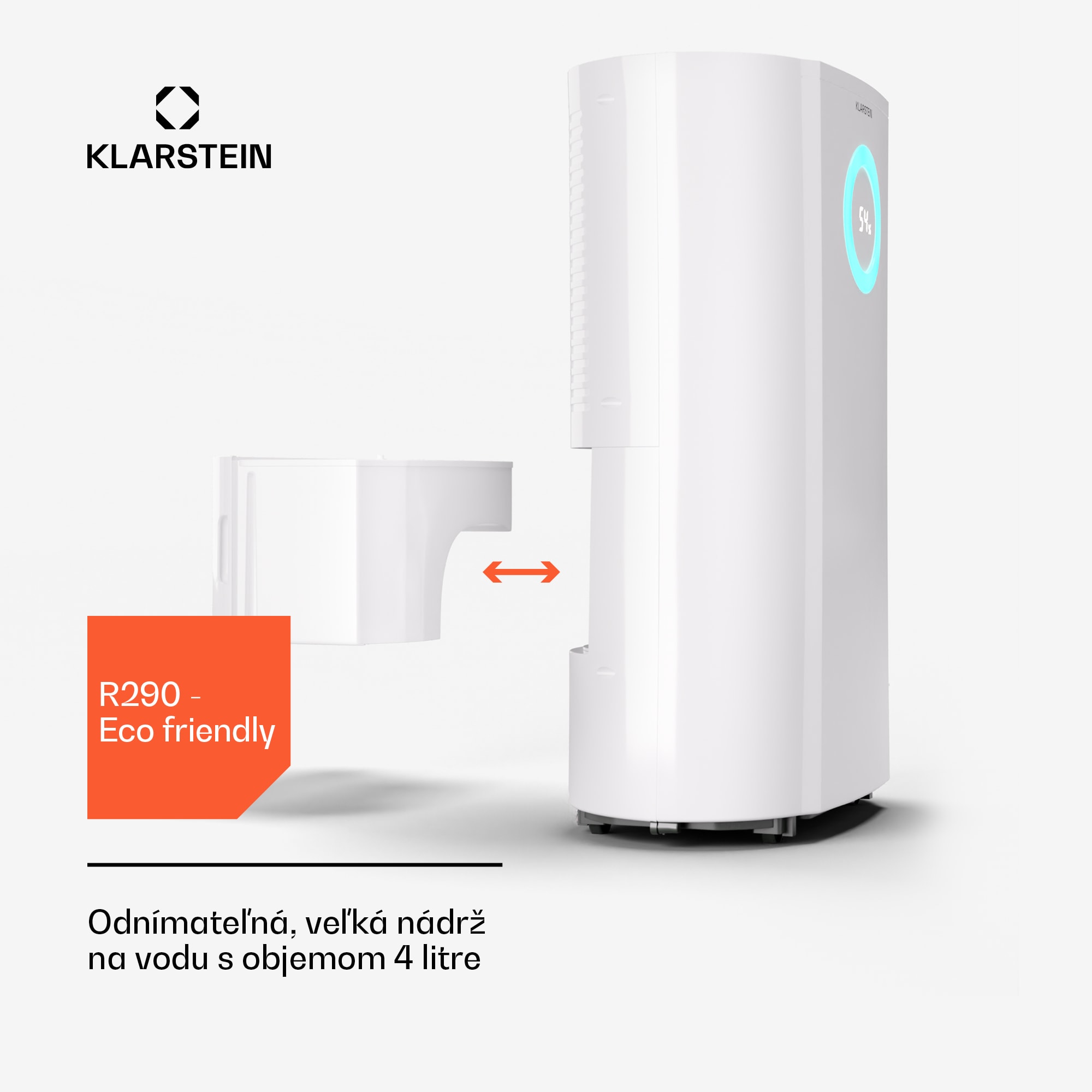 Klarstein DryFy Pro Connect 20 Smart, odvlhčovač, WiFi, kompresia, 20l/d, 35-50m² – Obrázok 4