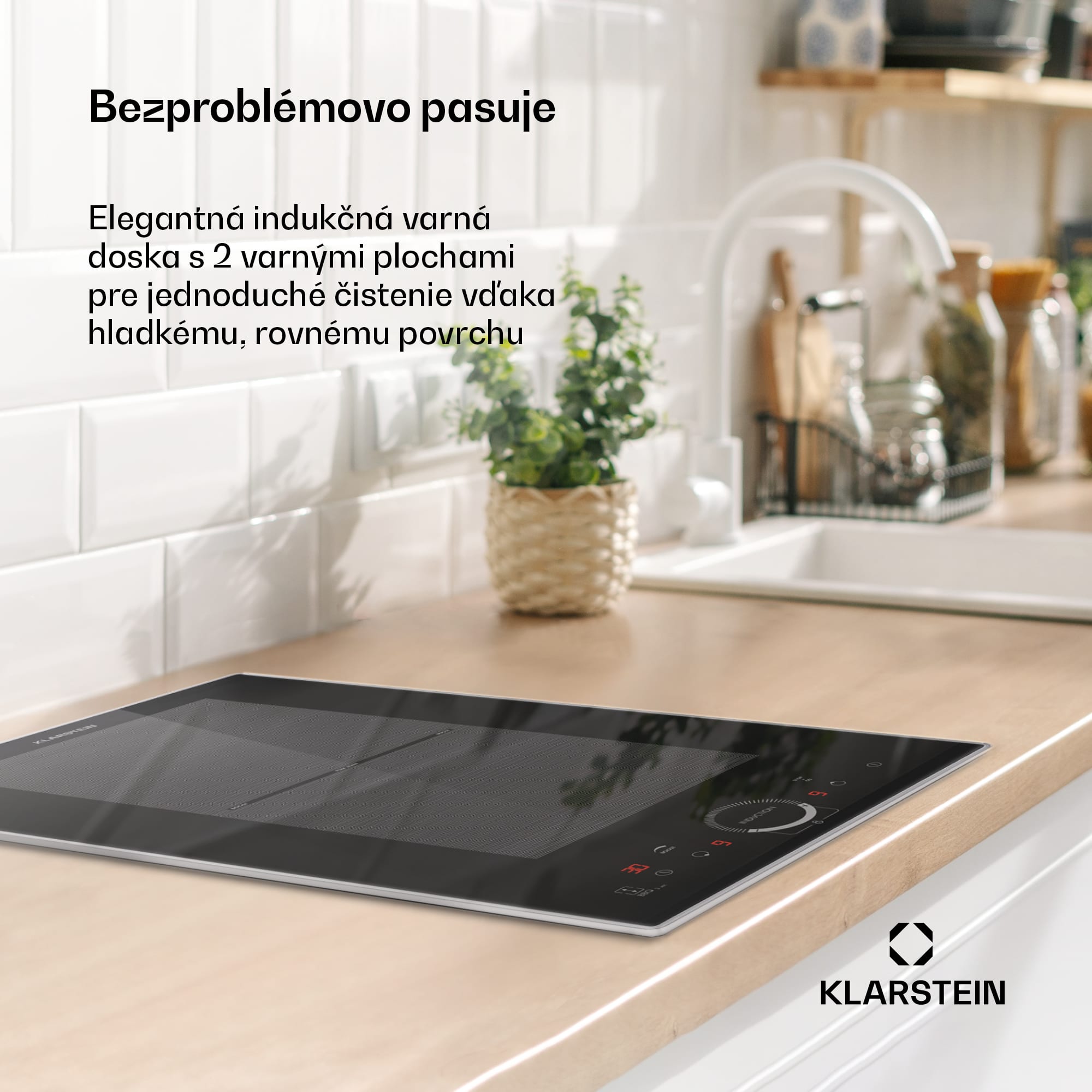 Klarstein Delicatessa Domino Prime, vstavaná indukčná varná doska, 2 zóny, 3500 W