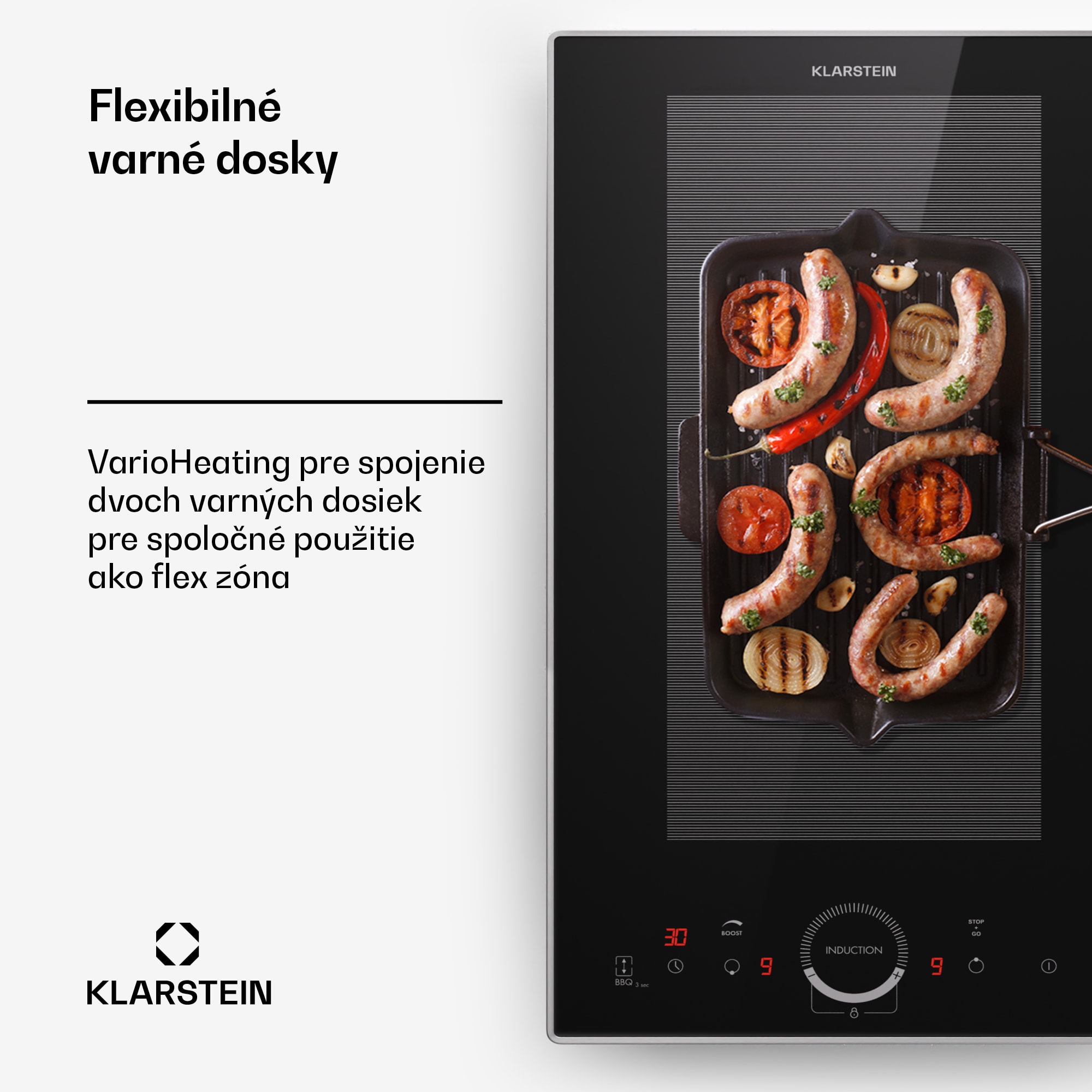 Klarstein Delicatessa Domino Prime, vstavaná indukčná varná doska, 2 zóny, 3500 W – Obrázok 3