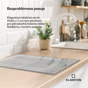 Klarstein Delicatessa Domino Prime, vstavaná indukčná varná doska, 2 zóny, 3500 W