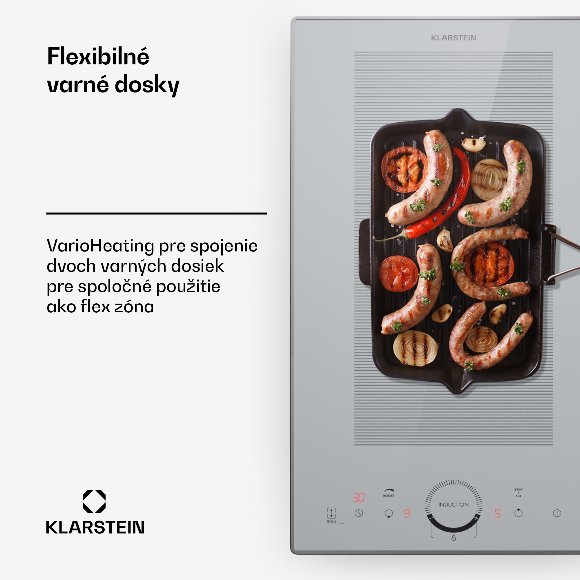 Klarstein Delicatessa Domino Prime, vstavaná indukčná varná doska, 2 zóny, 3500 W – Obrázok 3