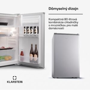 Klarstein Cool Cousin, chladnička s mrazničkou, 70/11 l, 40 dB, 2 police