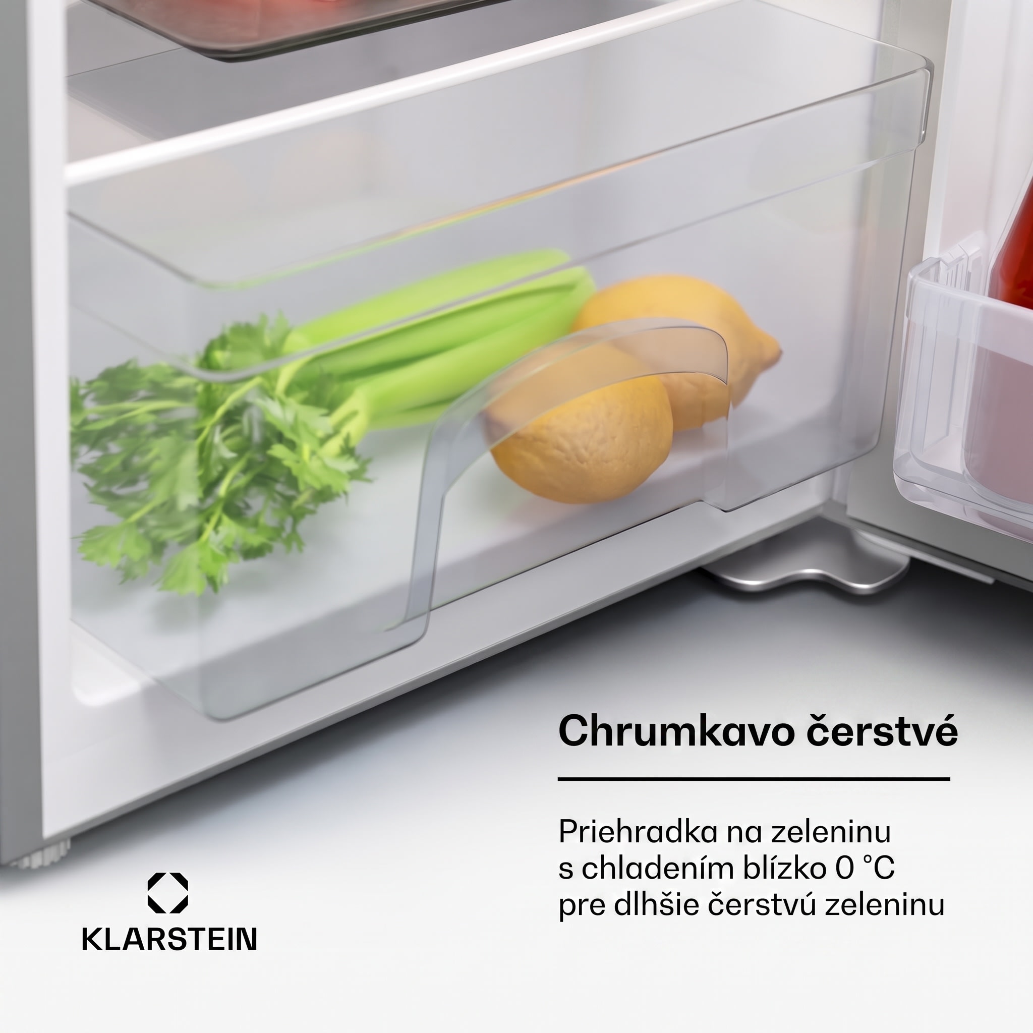 Klarstein Cool Cousin, chladnička s mrazničkou, 70/11 l, 40 dB, 2 police – Obrázok 4