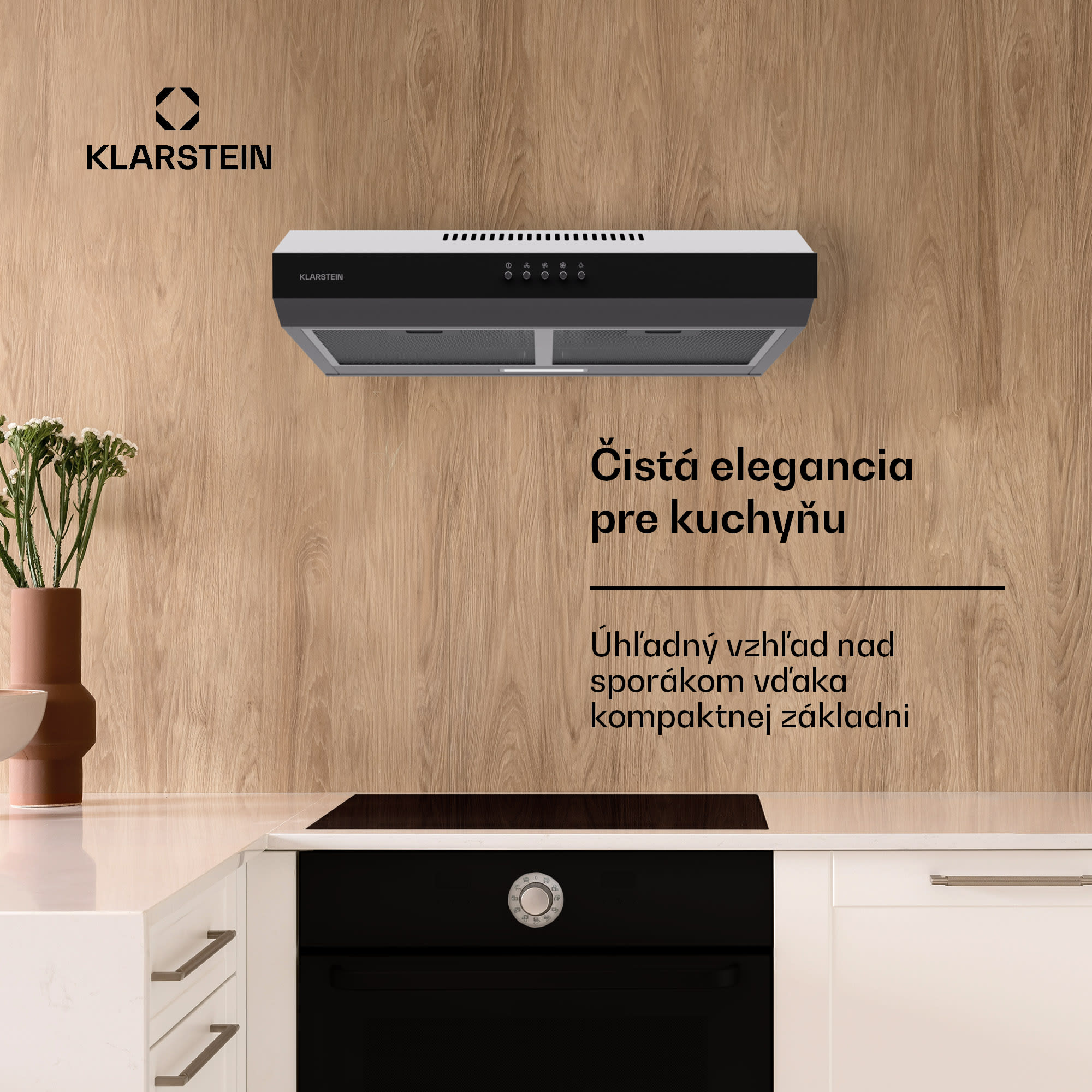 Klarstein Contempo 60, digestor, 60 cm, podskrinkový, 200 m³/h, LED, akryl, nehrdzavejúca oceľ