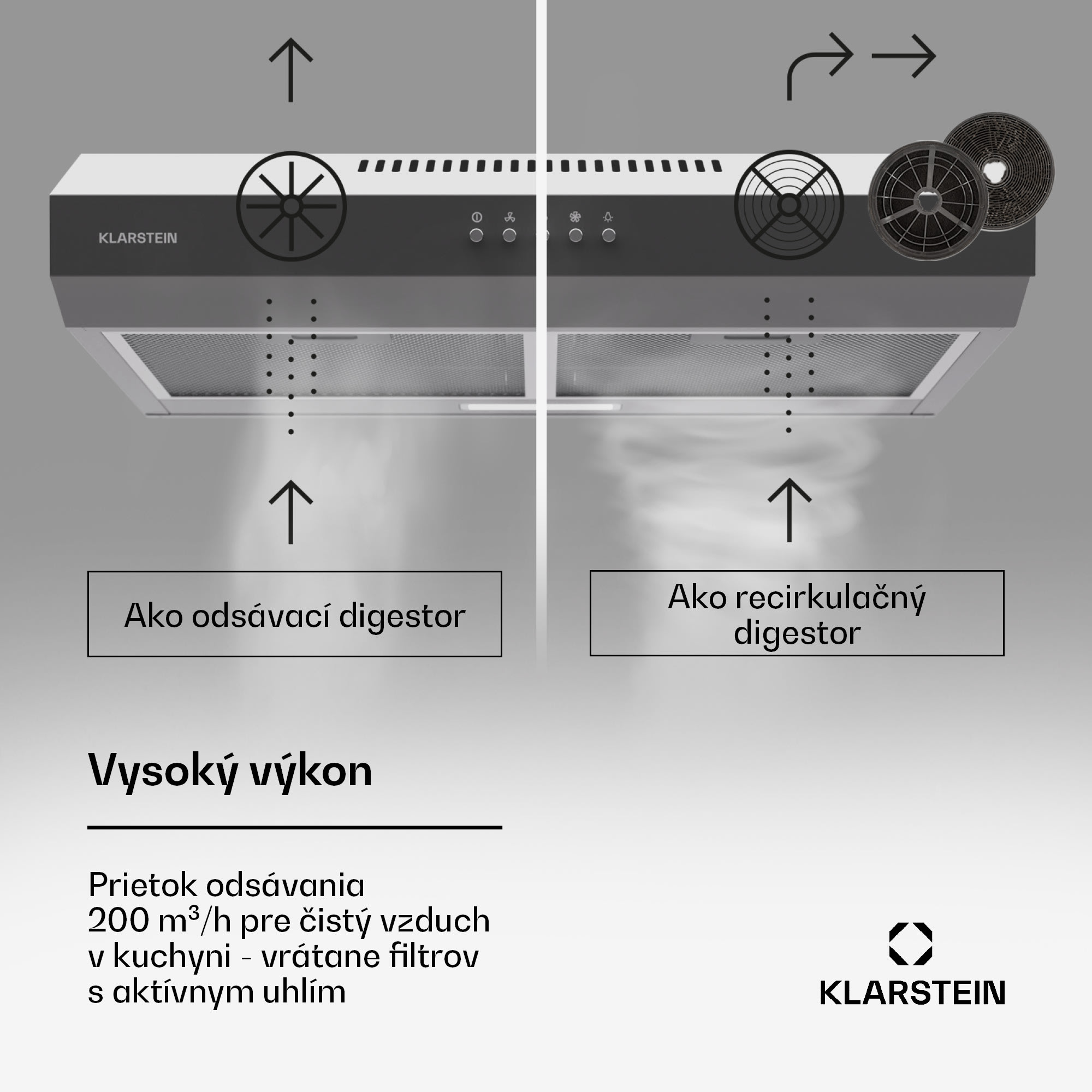 Klarstein Contempo 60, digestor, 60 cm, podskrinkový, 200 m³/h, LED, akryl, nehrdzavejúca oceľ – Obrázok 2