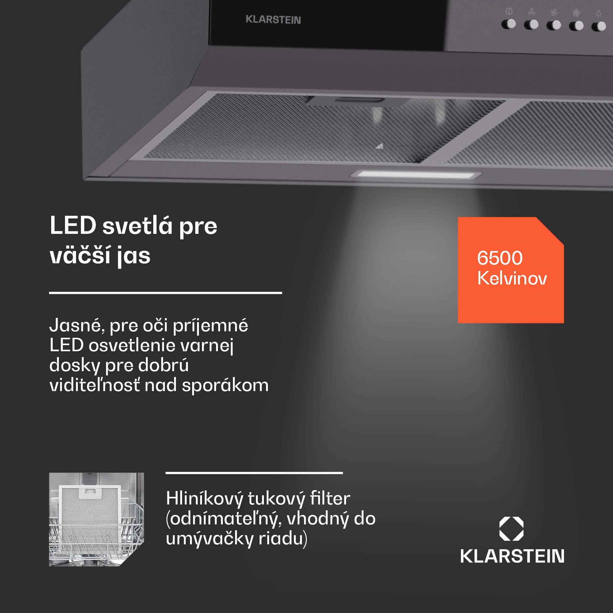Klarstein Contempo 60, digestor, 60 cm, podskrinkový, 200 m³/h, LED, akryl, nehrdzavejúca oceľ – Obrázok 3