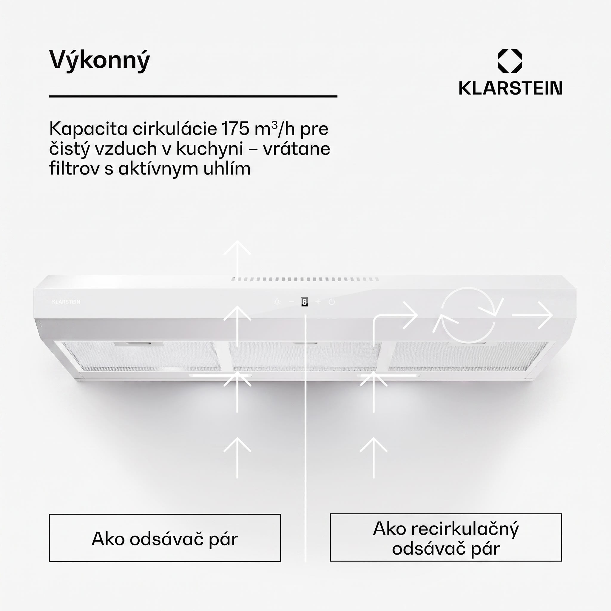 Klarstein Contempo Neo, digestor, podskrinkový, recirkulácia, 192 m³/h, SenseControl, integrované dotykové ovládanie, nehrdzavejúca oceľ / akrylové sklo – Obrázok 2