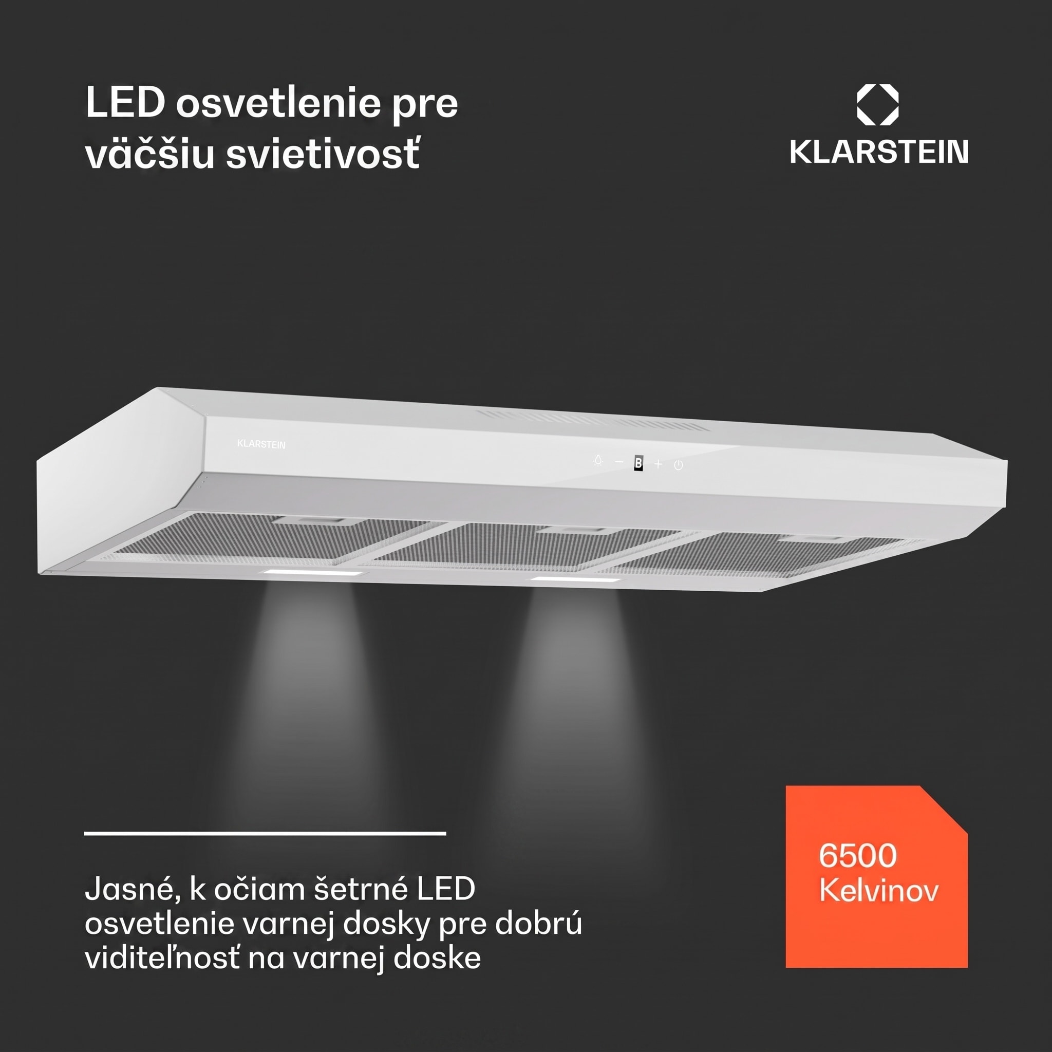Klarstein Contempo Neo, digestor, podskrinkový, recirkulácia, 192 m³/h, SenseControl, integrované dotykové ovládanie, nehrdzavejúca oceľ / akrylové sklo – Obrázok 3