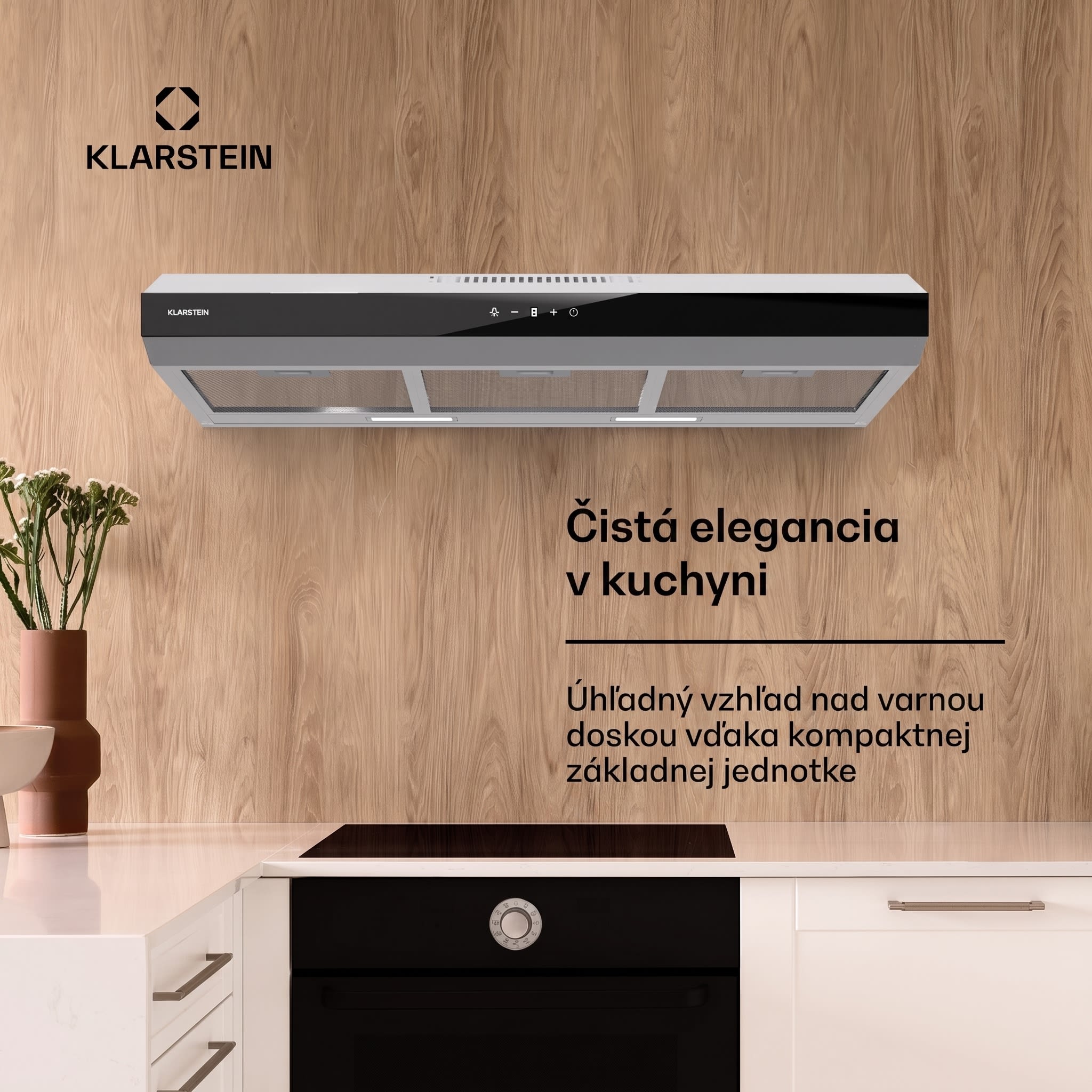 Klarstein Contempo Neo, digestor, podskrinkový, recirkulácia, 192 m³/h, SenseControl, integrované dotykové ovládanie, nehrdzavejúca oceľ / akrylové sklo