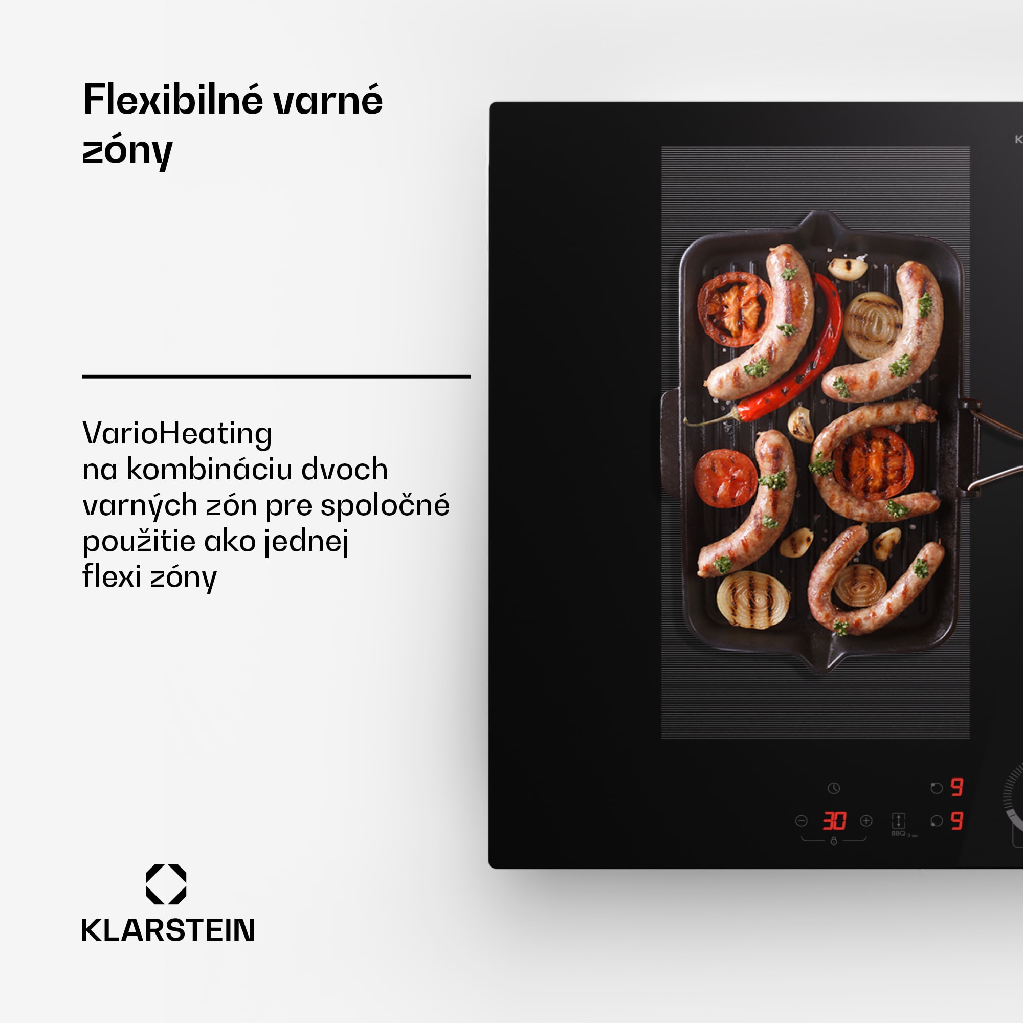 Klarstein Delicatessa 70 Flex, vstavaná indukčná varná doska, 4 zóny, 7000 W, sklokeramika – Obrázok 3