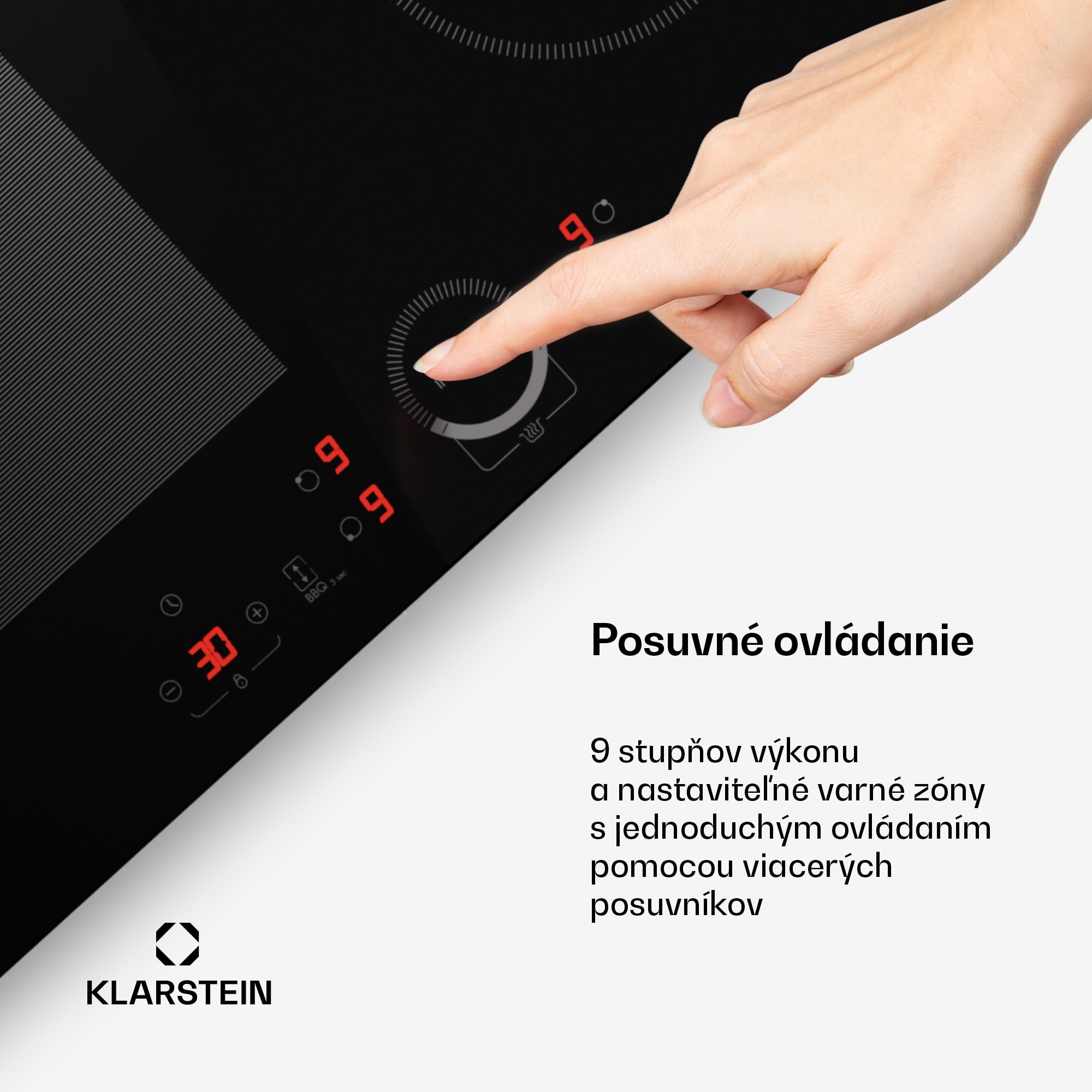 Klarstein Delicatessa 70 Hybrid, vstavaná indukčná varná doska, 4 zóny, 7000 W, sklokeramika – Obrázok 4