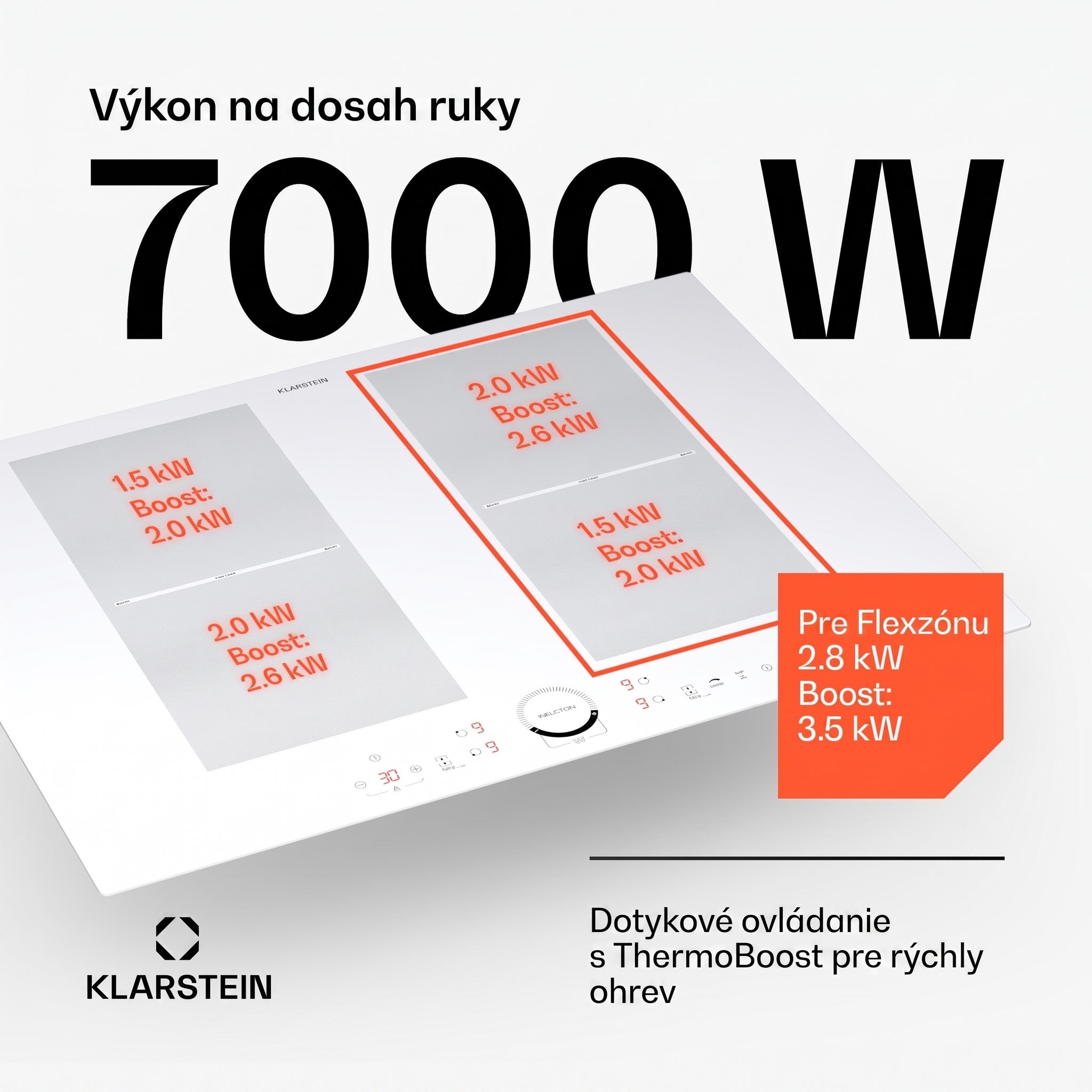 Klarstein Delicatessa 70 Flex, vstavaná indukčná varná doska, 4 zóny, 7000 W, sklokeramika – Obrázok 2