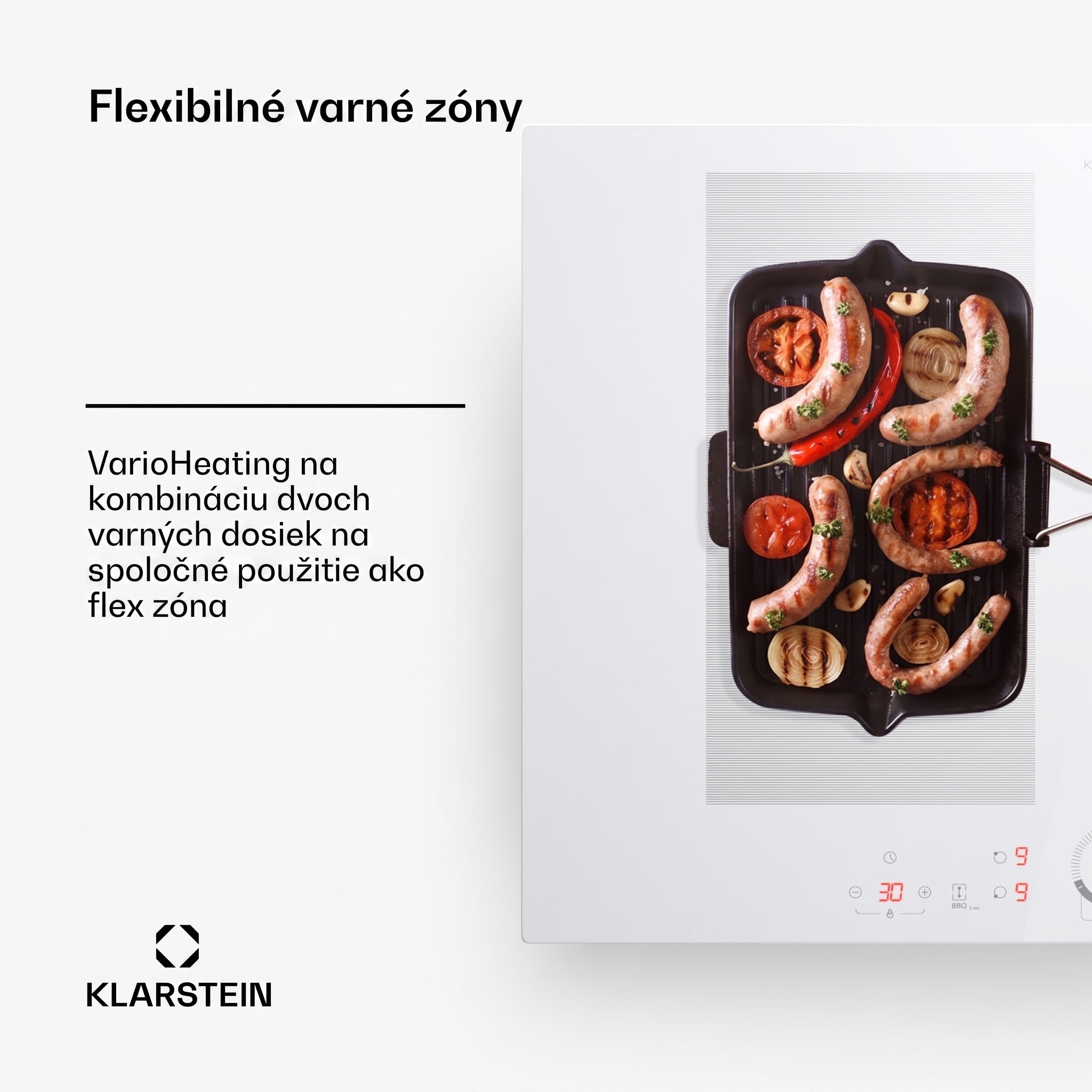 Klarstein Delicatessa 70 Flex, vstavaná indukčná varná doska, 4 zóny, 7000 W, sklokeramika – Obrázok 3