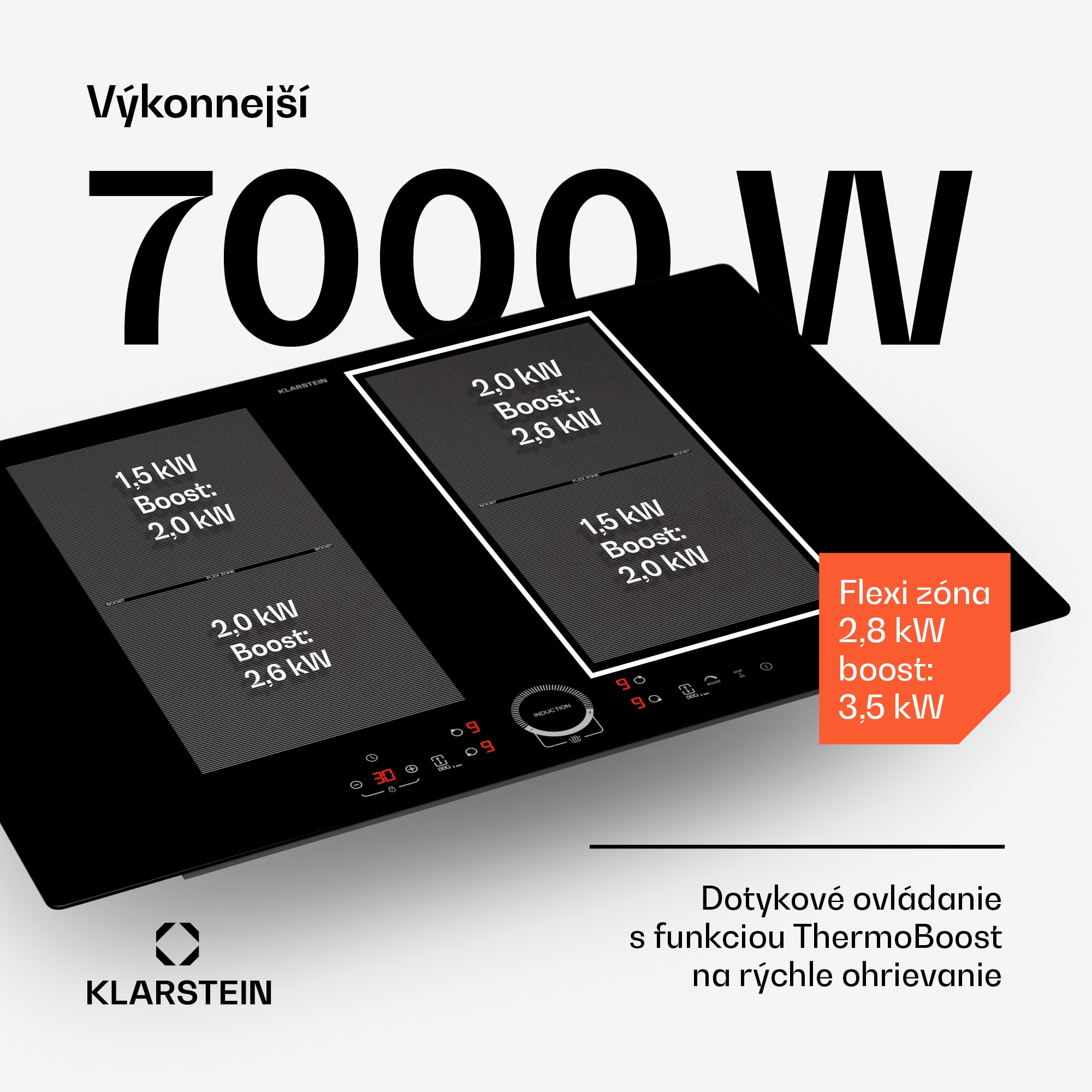 Klarstein Delicatessa 77 Flex vstavaná indukčná varná doska 4 zóny 7000 W sklokeramika – Obrázok 2