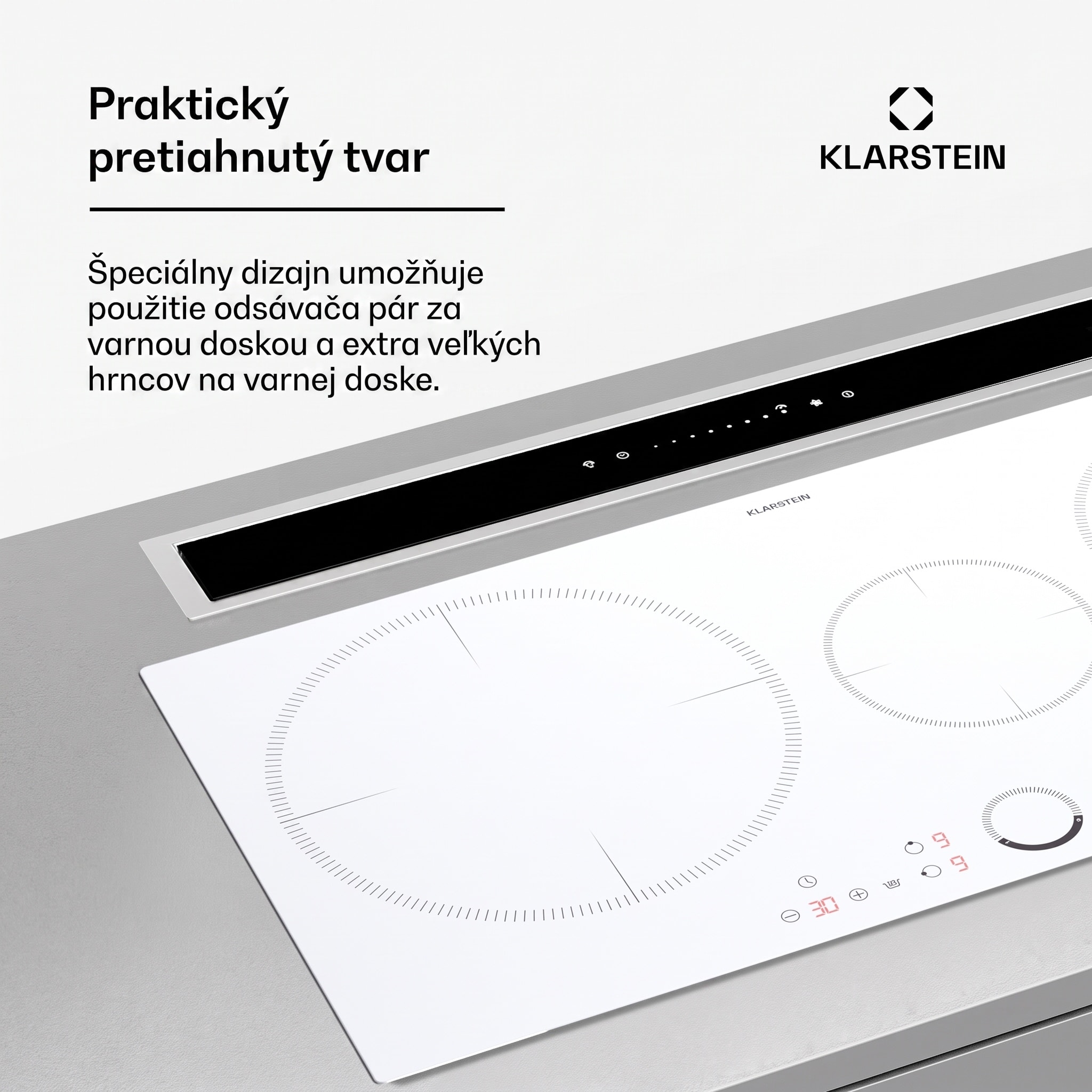 Klarstein Delicatessa 80, vstavaná indukčná varná doska, 3 zóny, 6000 W, Paella zóna, sklokeramika