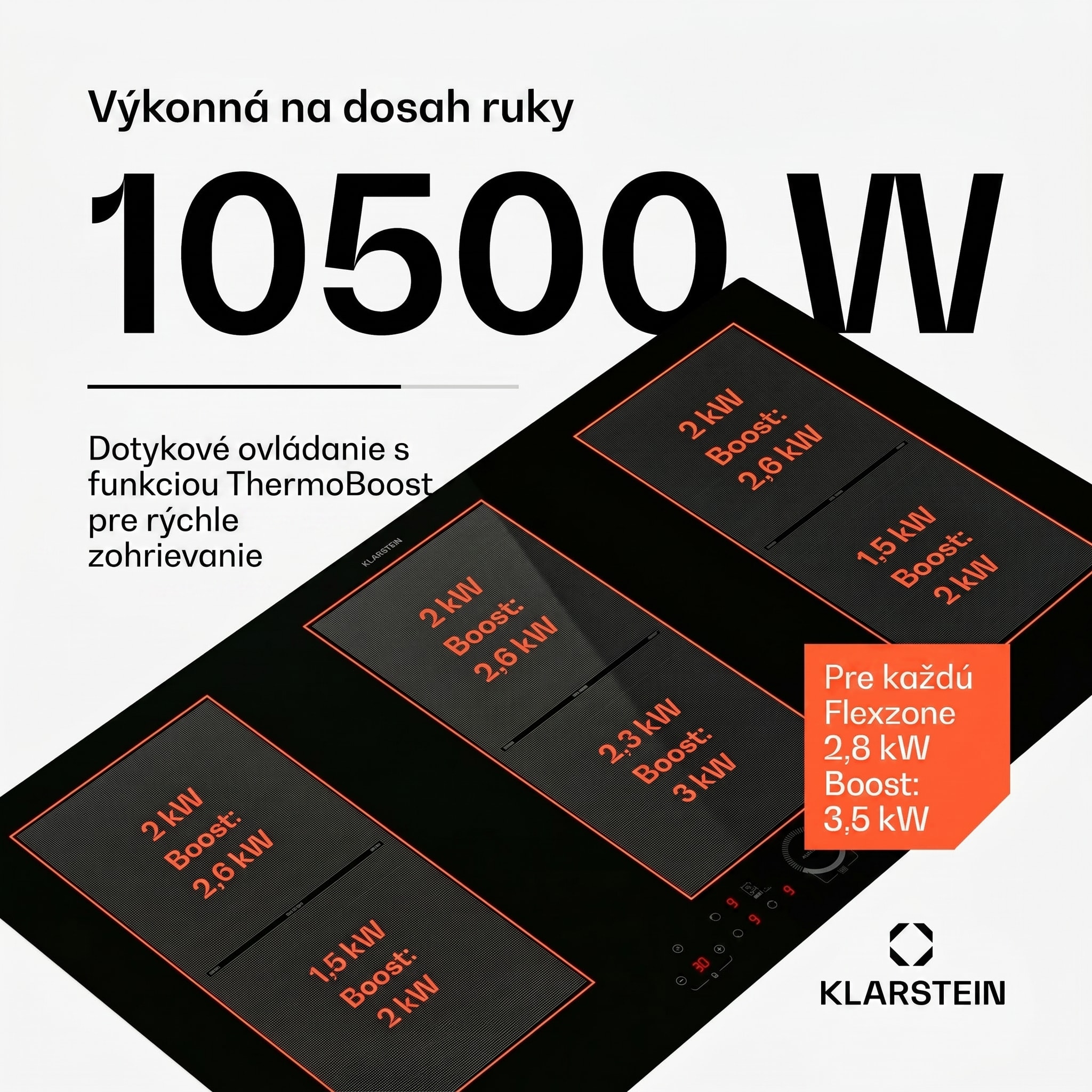 Klarstein Delicatessa 90 Full Flex vstavaná indukčná varná doska 6 zón 10 500 W sebestačná – Obrázok 2