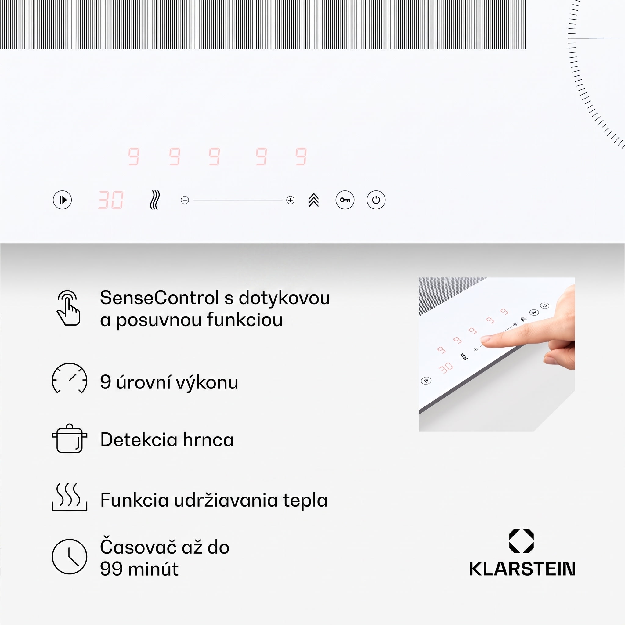 Klarstein Delicatessa 90 Slim Hybrid indukčná varná doska – Obrázok 4