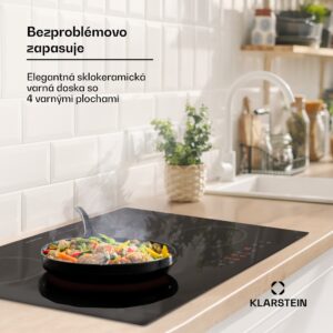 Klarstein Virtuosa 4, varná doska, 60 cm, 6600 W, dvojzónová, Pluszone, časovač, sklokeramika