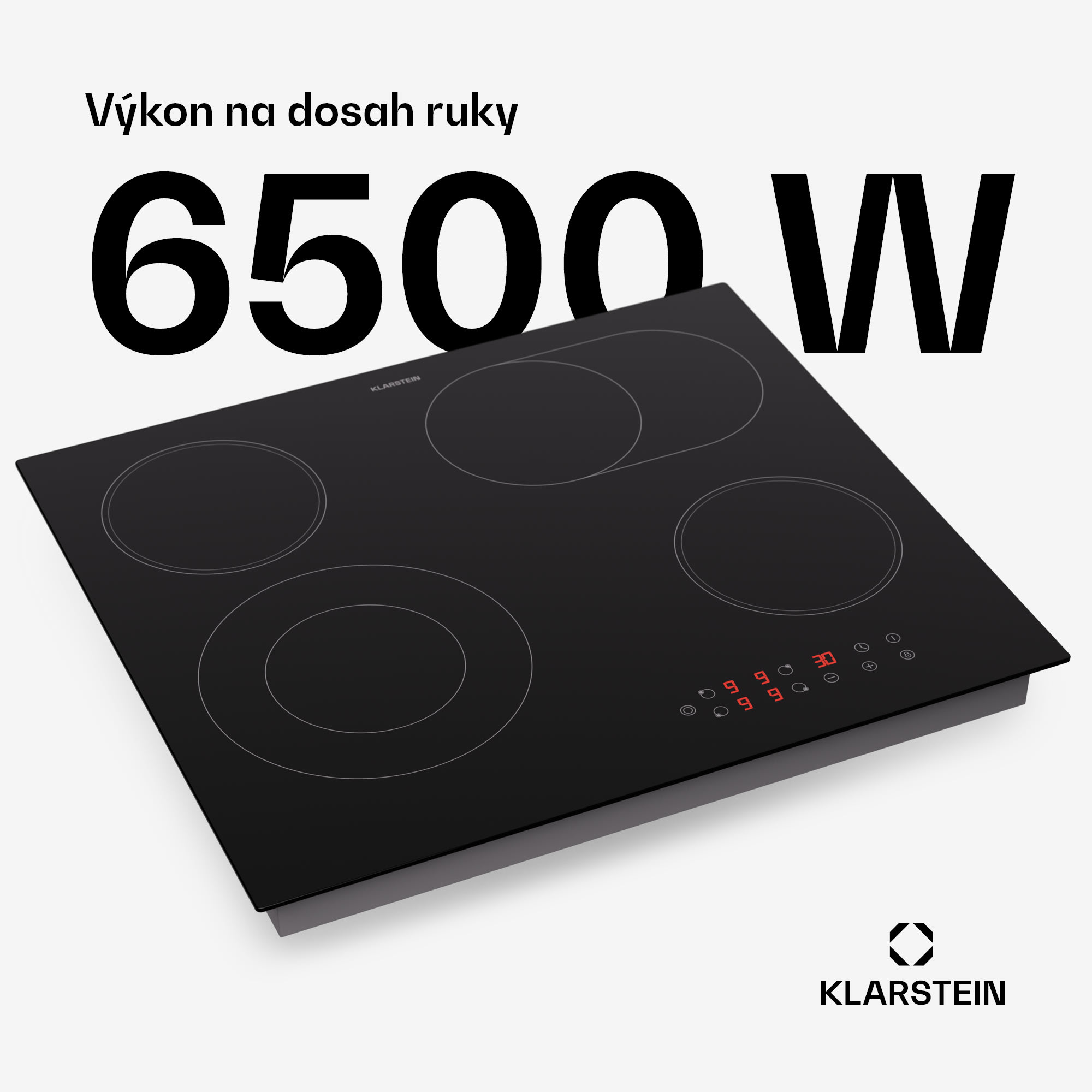 Klarstein Virtuosa 4, varná doska, 60 cm, 6600 W, dvojzónová, Pluszone, časovač, sklokeramika – Obrázok 2