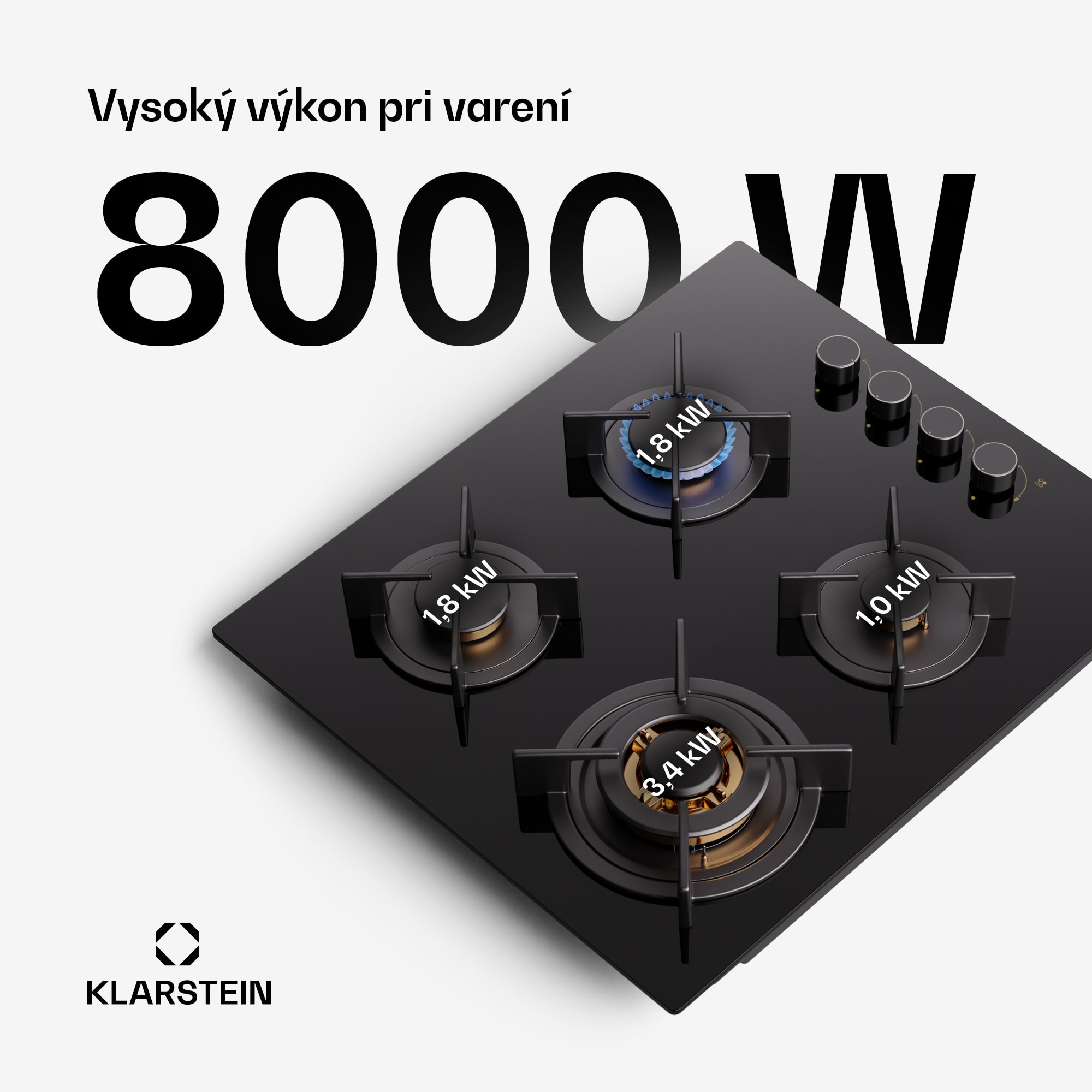 Klarstein Goldflame 4, plynová varná doska, 4 horáky