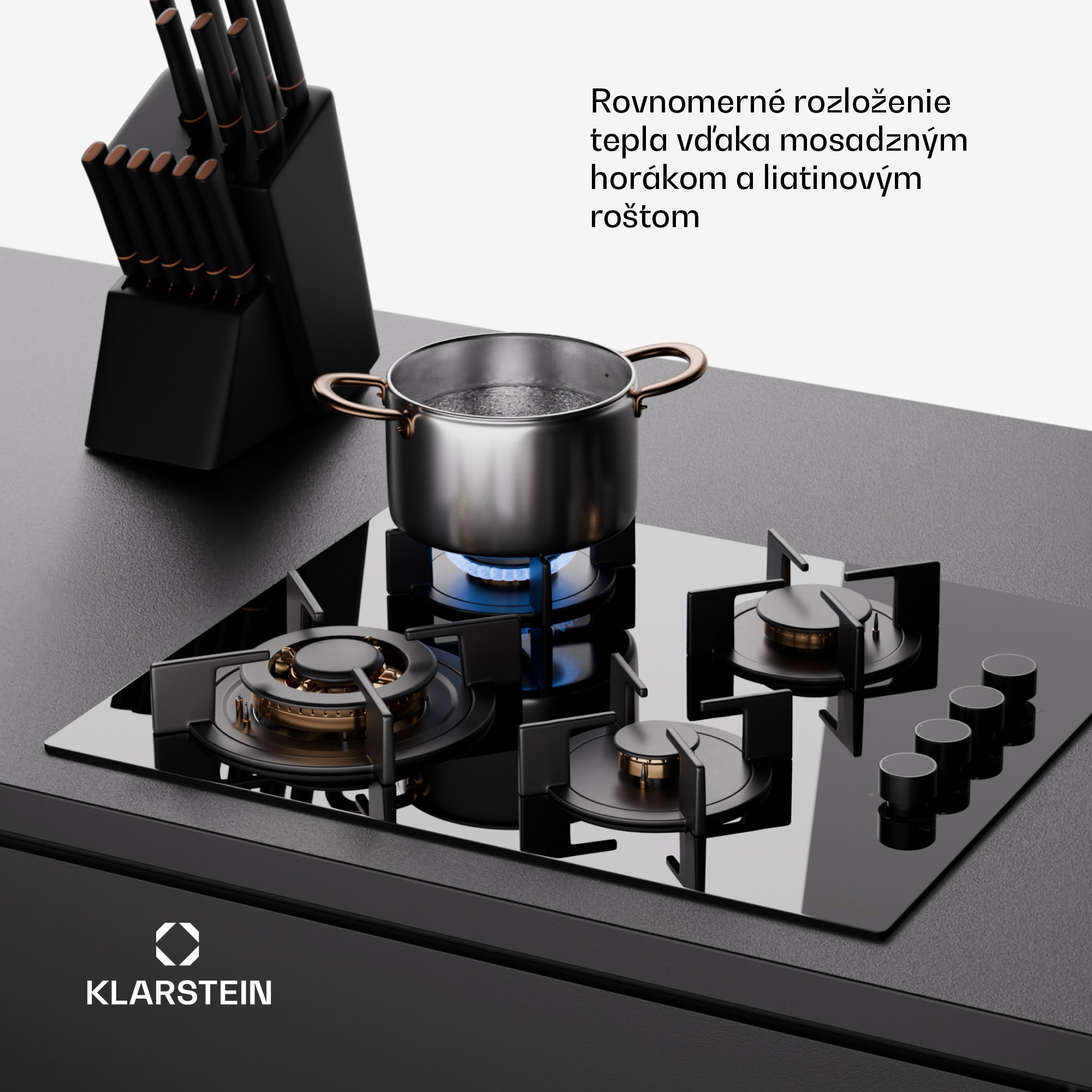 Klarstein Goldflame 4, plynová varná doska, 4 horáky – Obrázok 3