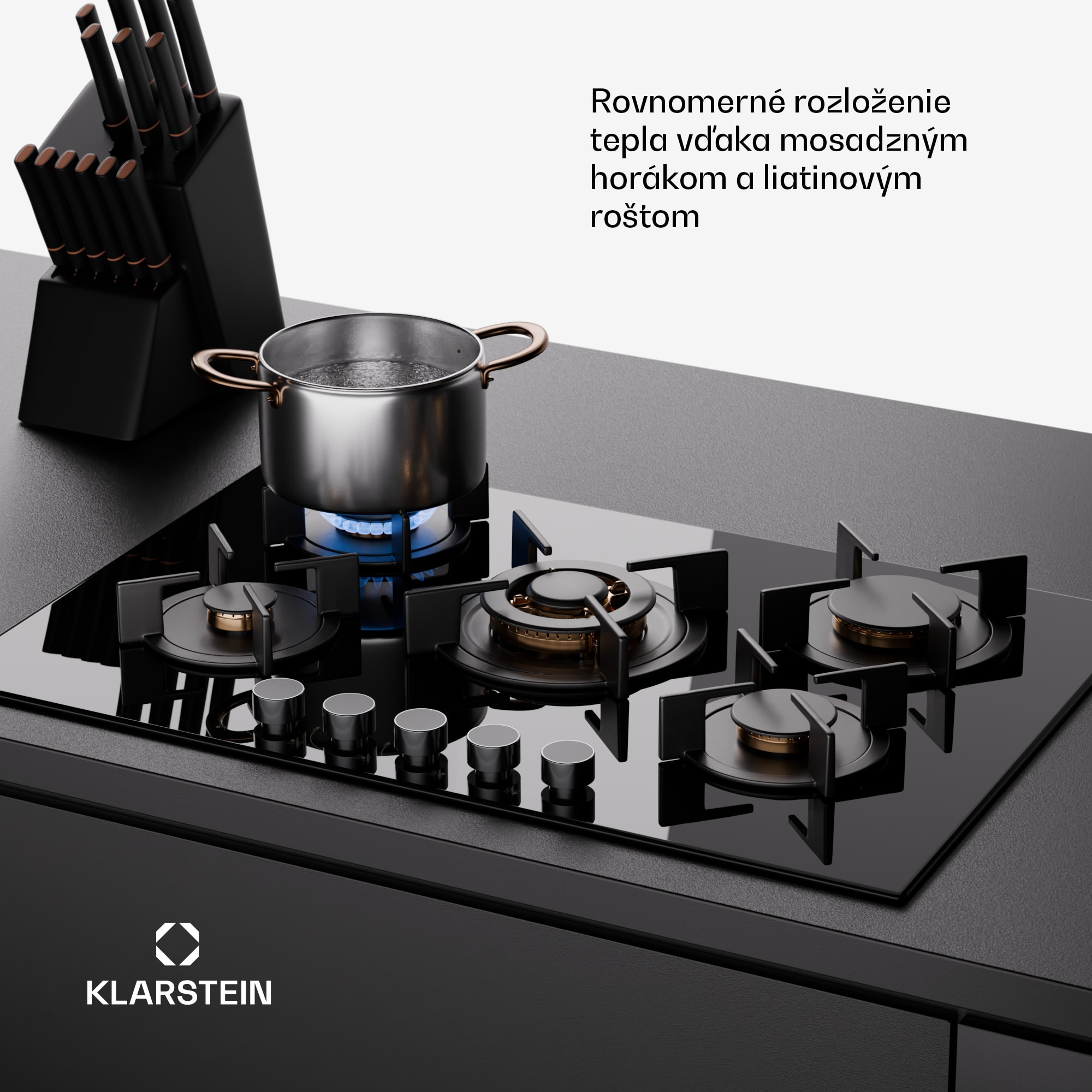Klarstein Goldflame 5 samostatná plynová varná doska s 5 horákmi – Obrázok 3