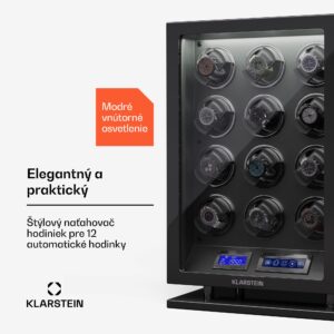 Klarstein Verdon 12 hodinkový navíjač, 12 hodín, 3 režimy, 5 rýchlostí, LED, diaľkové ovládanie