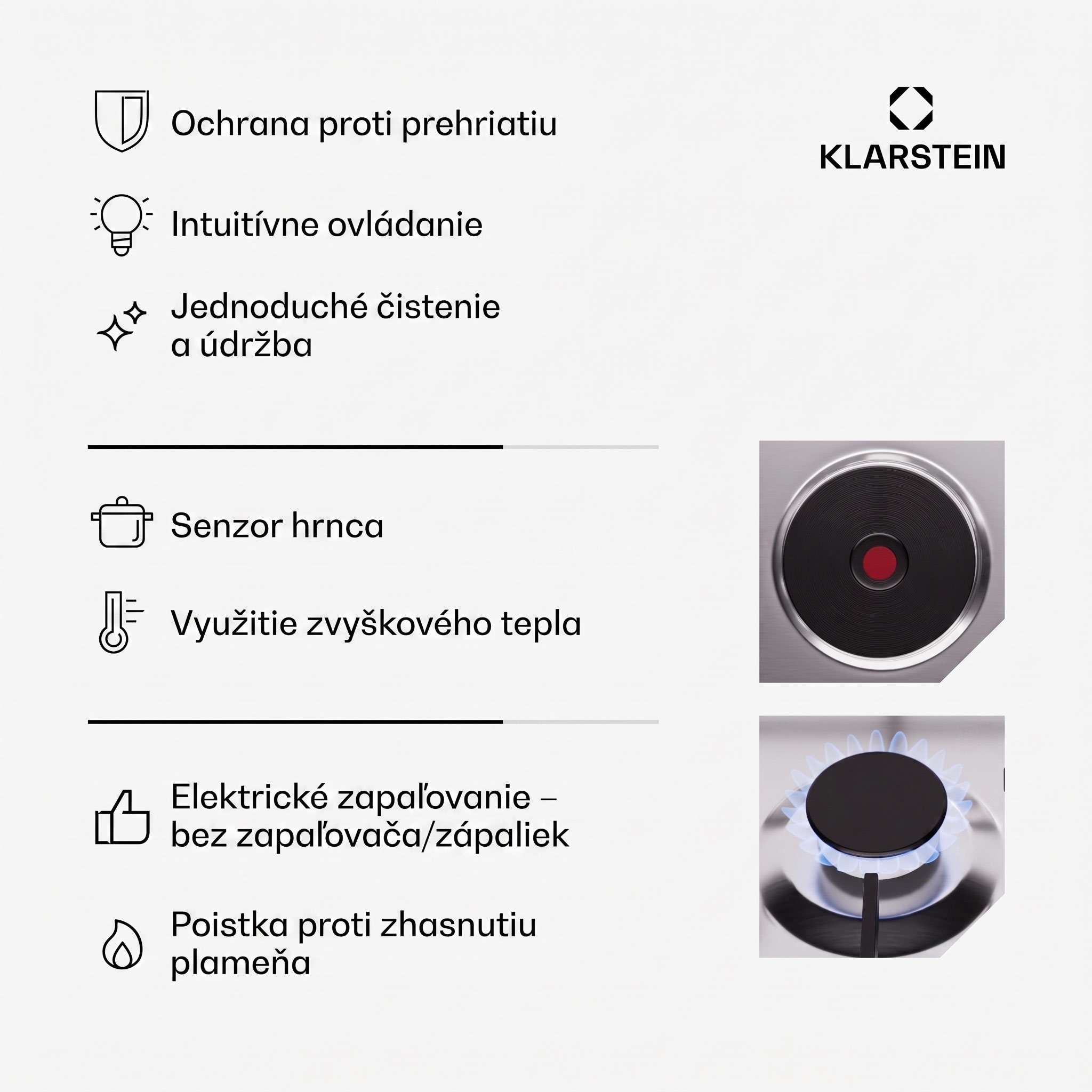 Klarstein MultiChef 4 varná doska elektrická a plynová 4 varné zóny 2 plynové horáky 2 elektrické varné dosky – Obrázok 3