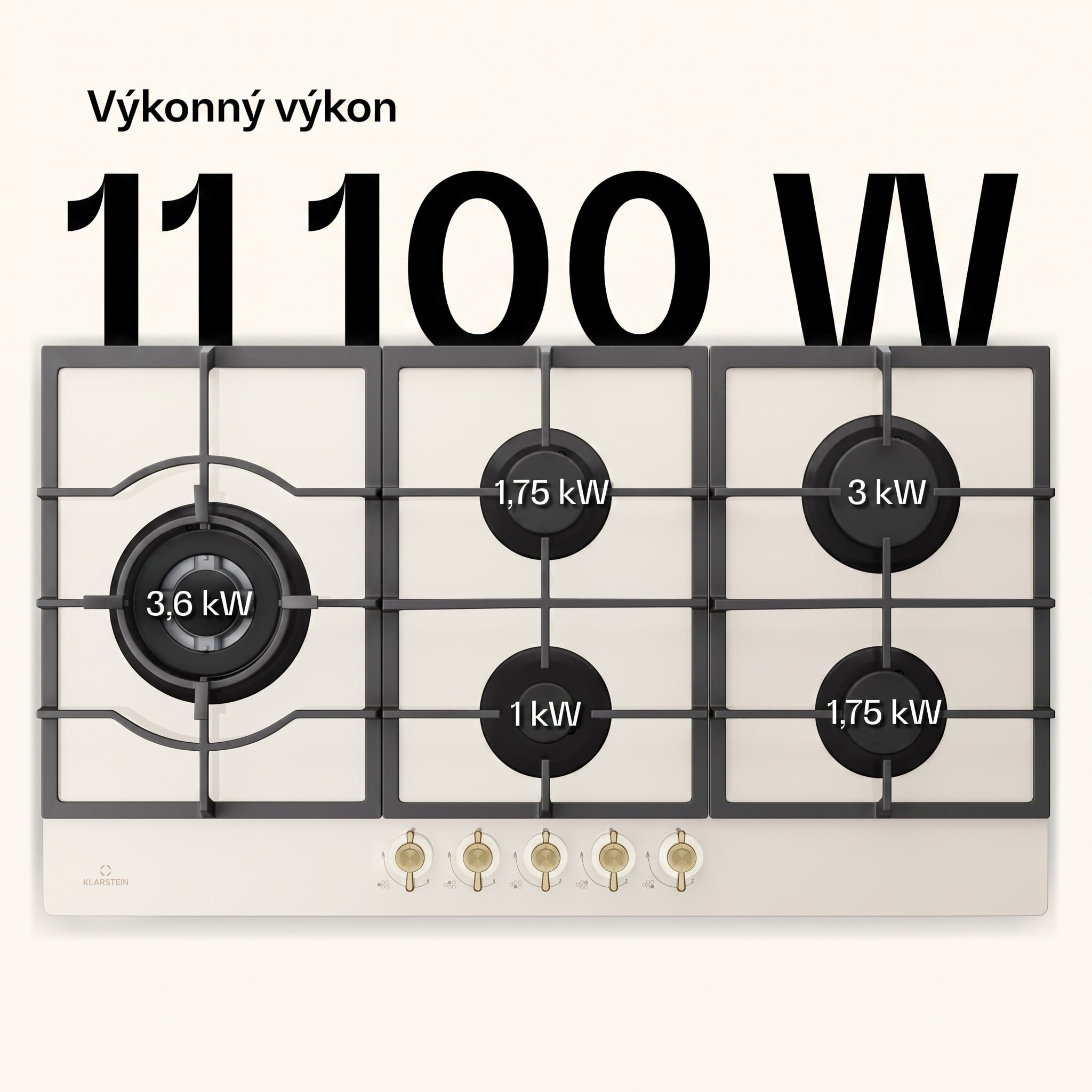 Klarstein Victoria Chef Edition, plynová varná doska, 5 zón – Obrázok 2