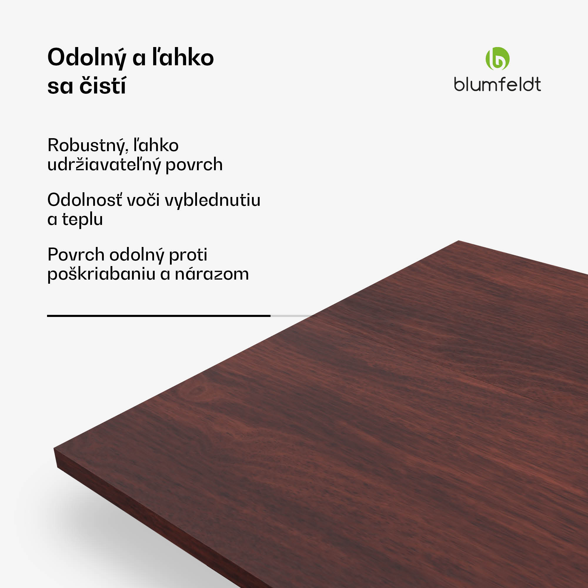 Blumfeldt Bearsdon stolová doska 120 x 80 cm pre kuchyňu a jedáleň, Robustná laminátová doska – Obrázok 2