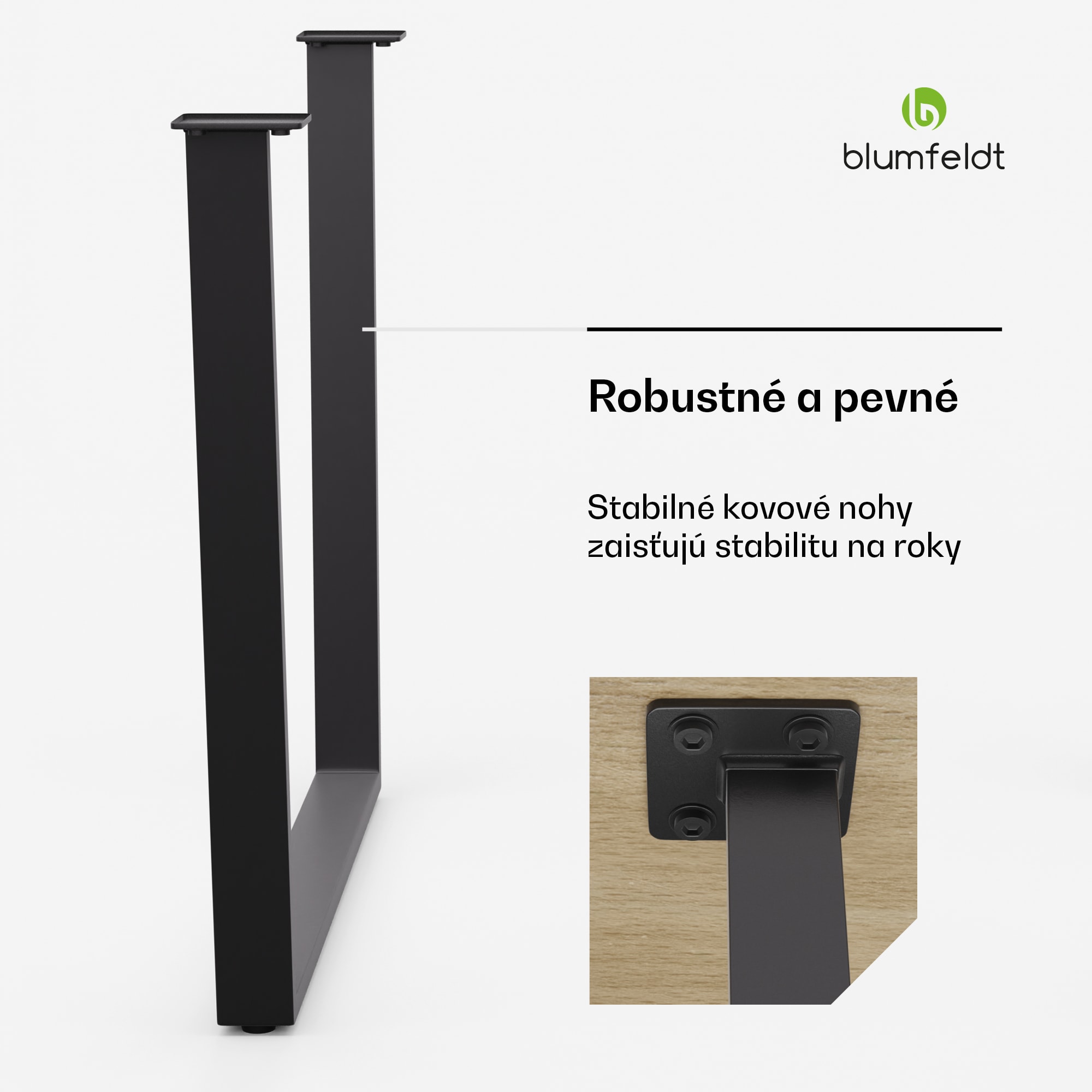 Blumfeldt Ayr Table Legs, Nohy stola 82 x 72 cm, kov – Obrázok 2