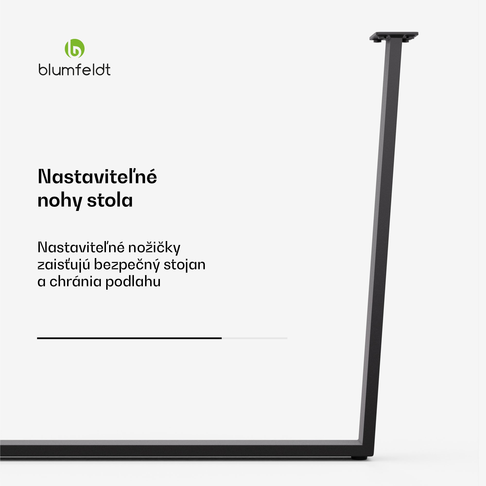 Blumfeldt Ayr Table Legs, Nohy stola 82 x 72 cm, kov – Obrázok 3