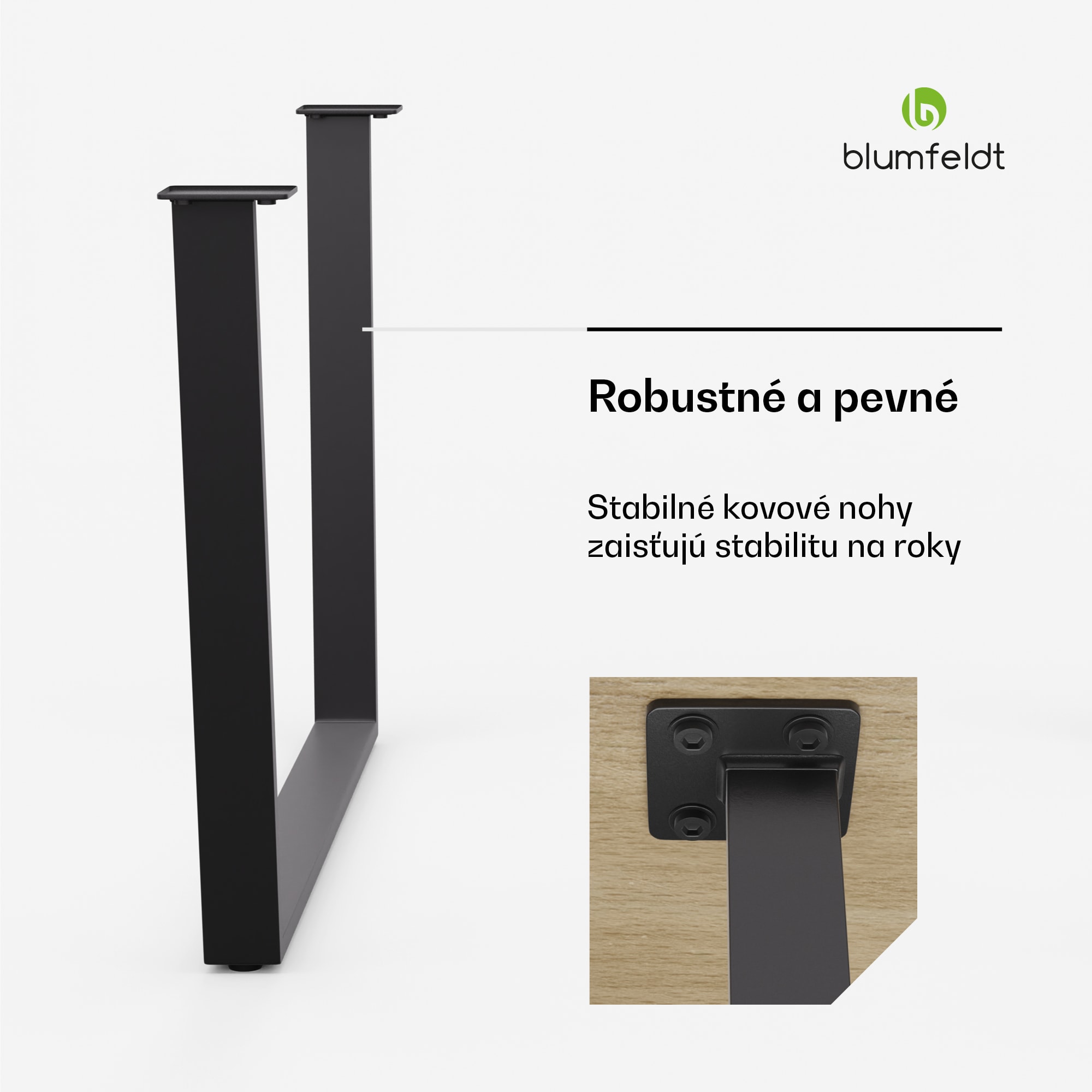 Blumfeldt Ayr Table Legs, Nohy stola 62 x 43 cm, kov – Obrázok 2