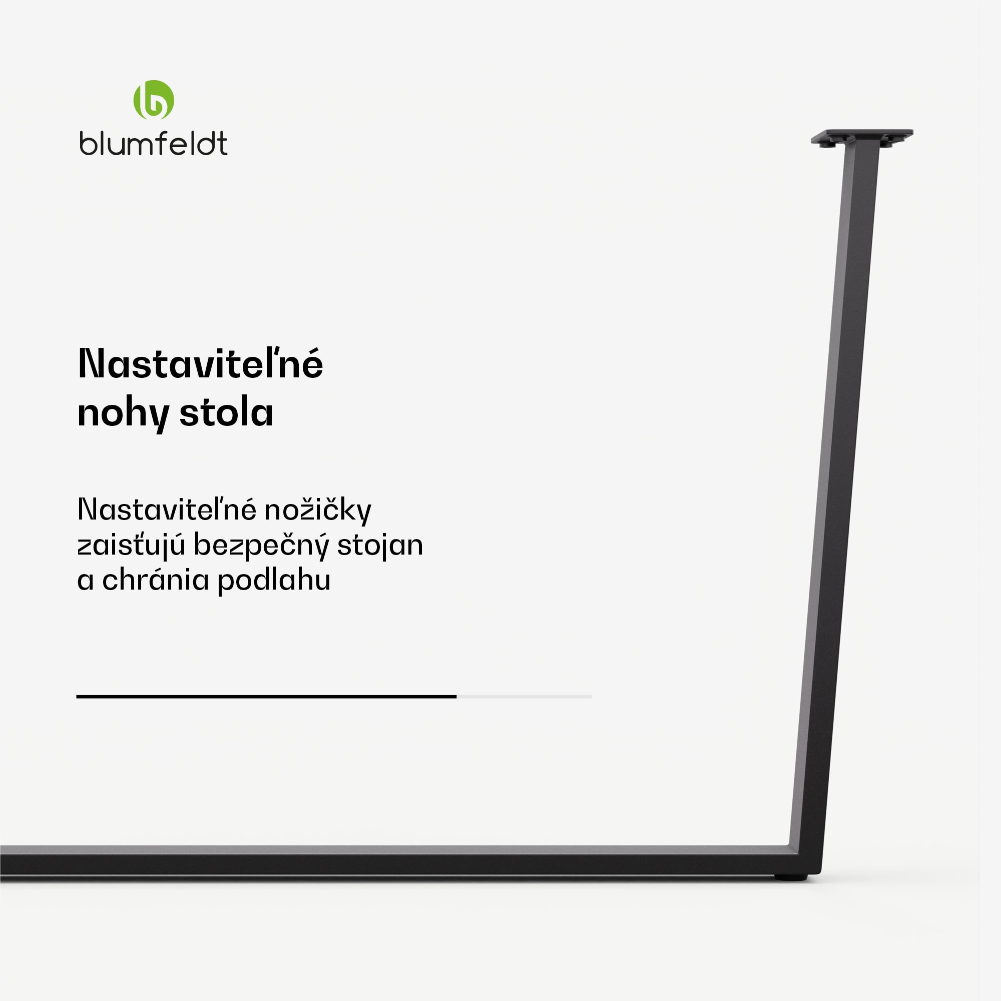 Blumfeldt Ayr Table Legs, Nohy stola 62 x 43 cm, kov – Obrázok 3