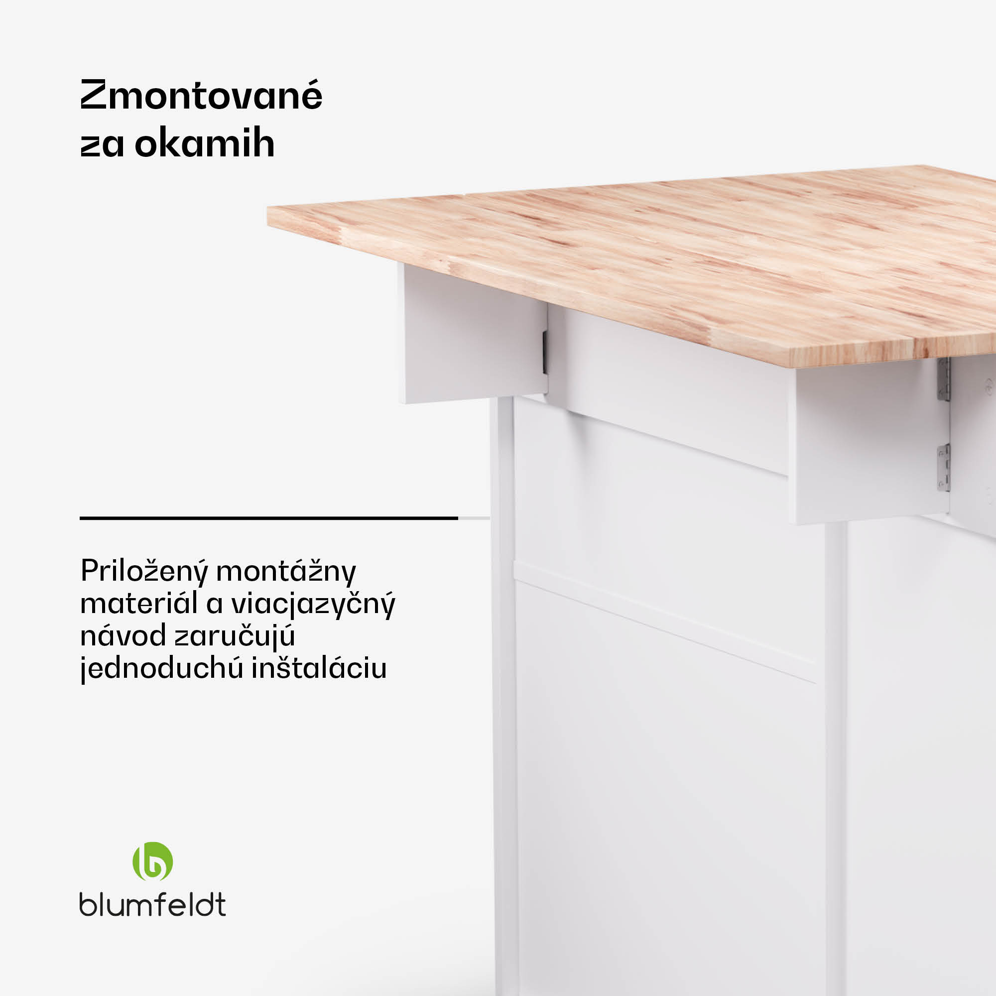 Blumfeldt Etsu, servírovací vozík, výsuvná pracovná doska, 2 zásuvky, 2 dvierka, 2 police, kolieska s parkovacou brzdou, úložný priestor, jednoduché čistenie – Obrázok 4