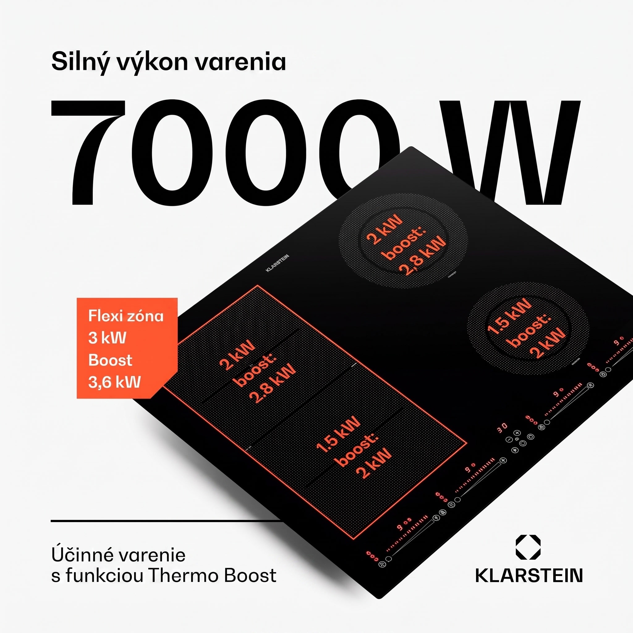 Klarstein Masterzone 60 Hybrid, indukčná varná doska, vstavaná, max. 9600 W, 4 Flex zóny, technológia ThermoBoost, Smart Flex – Obrázok 2