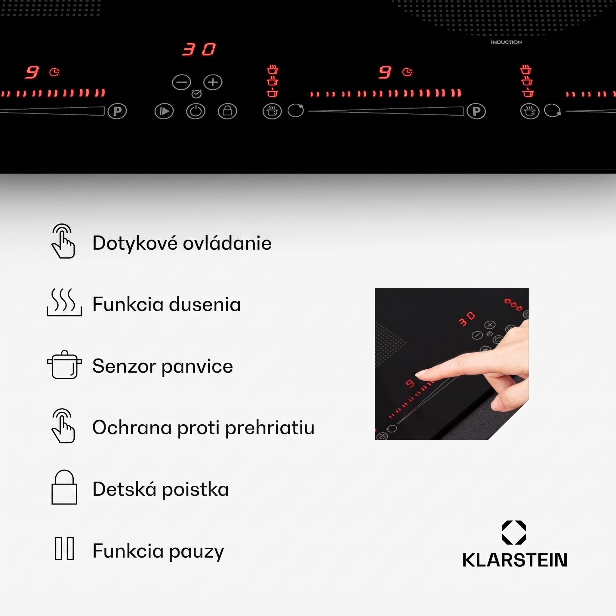 Klarstein Masterzone 60 Hybrid, indukčná varná doska, vstavaná, max. 9600 W, 4 Flex zóny, technológia ThermoBoost, Smart Flex – Obrázok 4